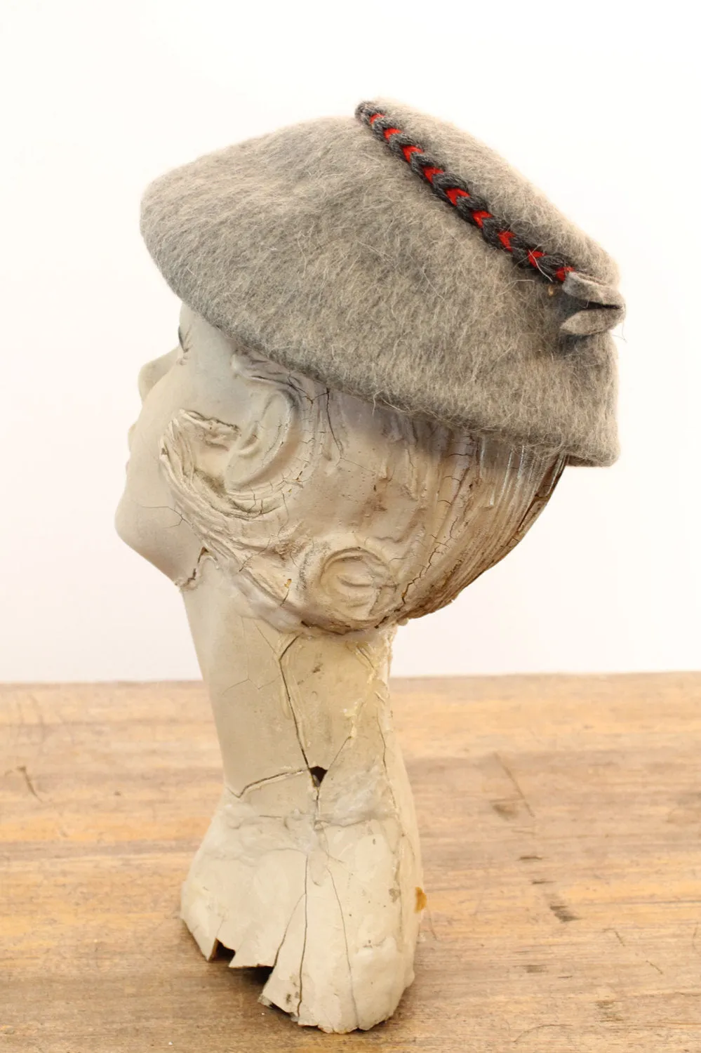 1940s mohair hat braided trim | new fall