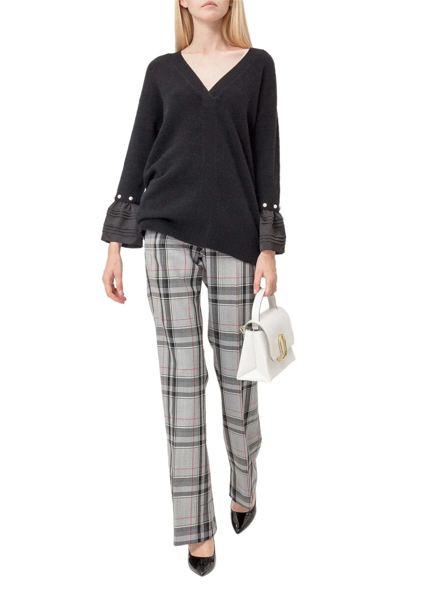 3.1 Phillip Lim Checked Straight-Leg Pants