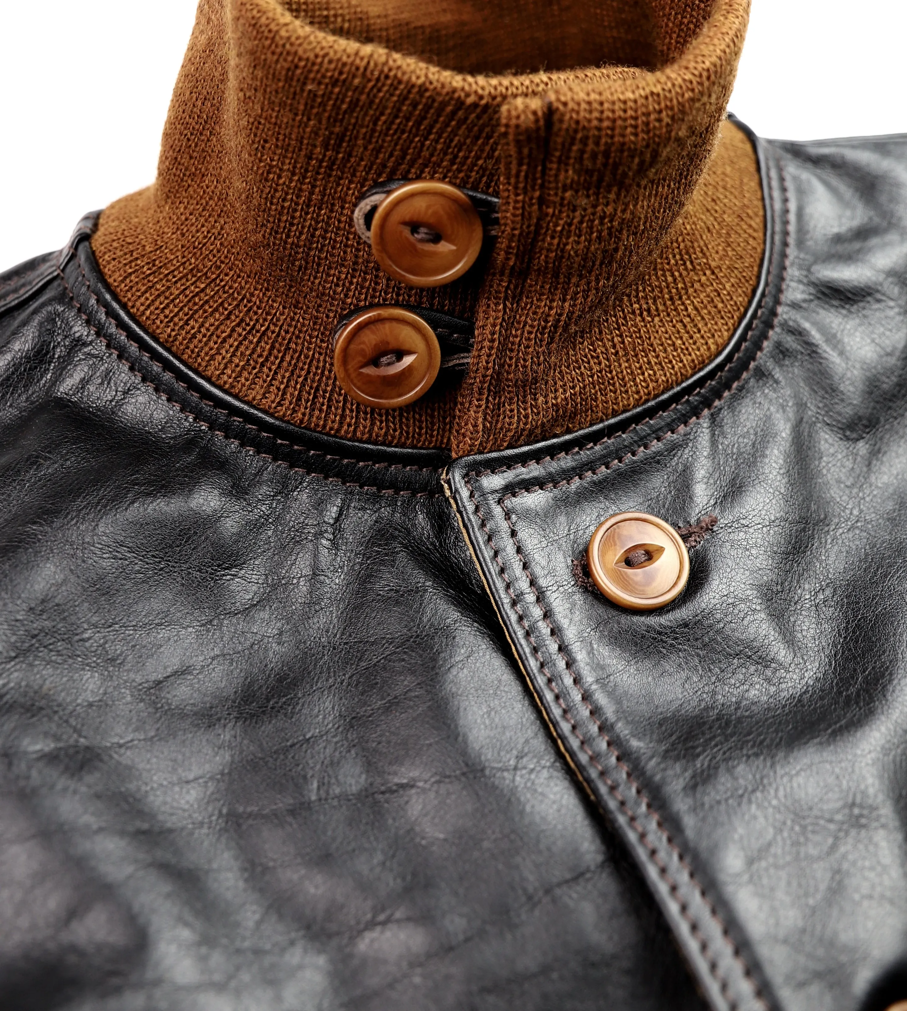 Aero A-1 Military Flight Jacket, size 44, Blackened Brown Vicenza Horsehide