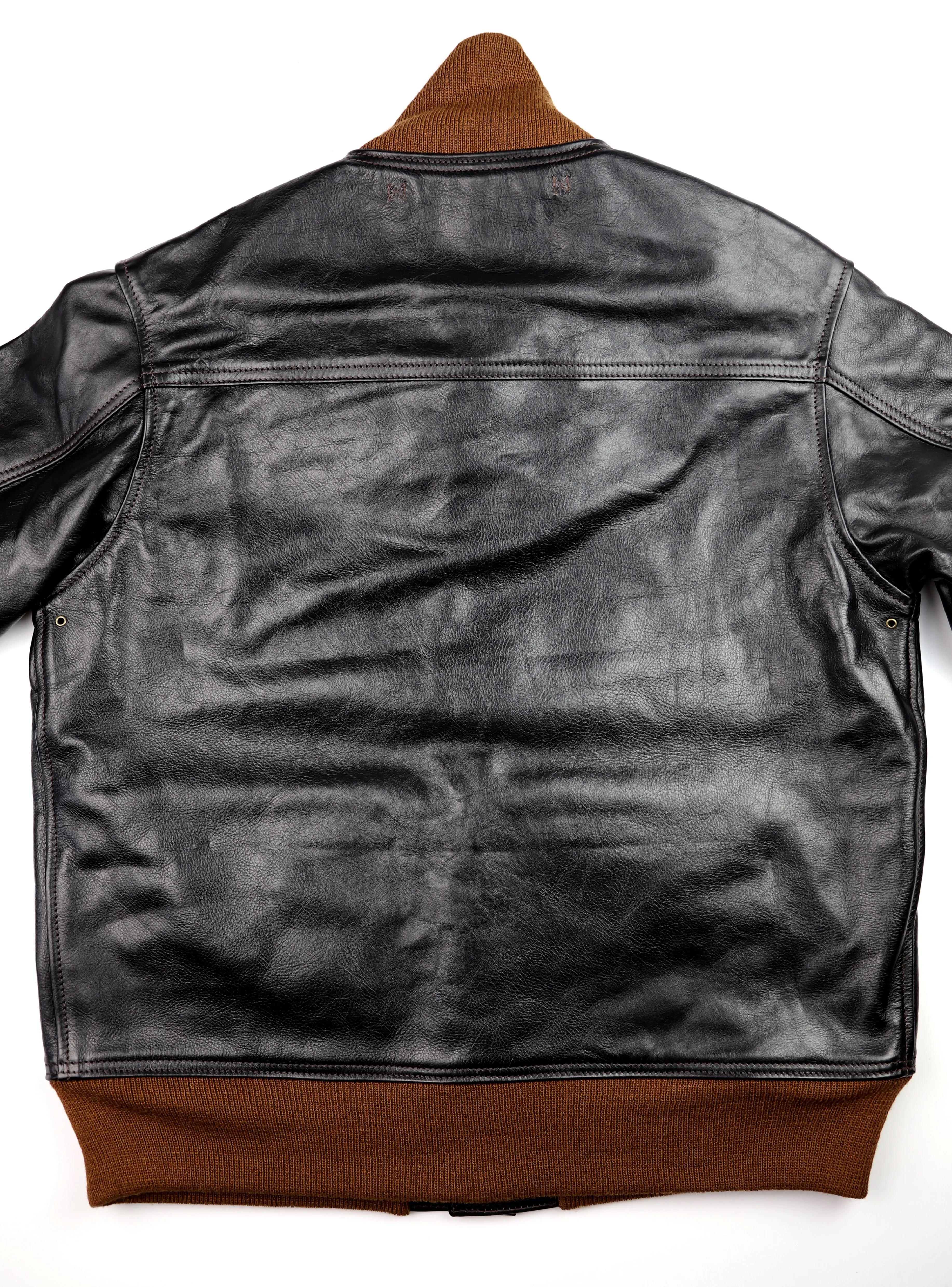 Aero A-1 Military Flight Jacket, size 44, Blackened Brown Vicenza Horsehide