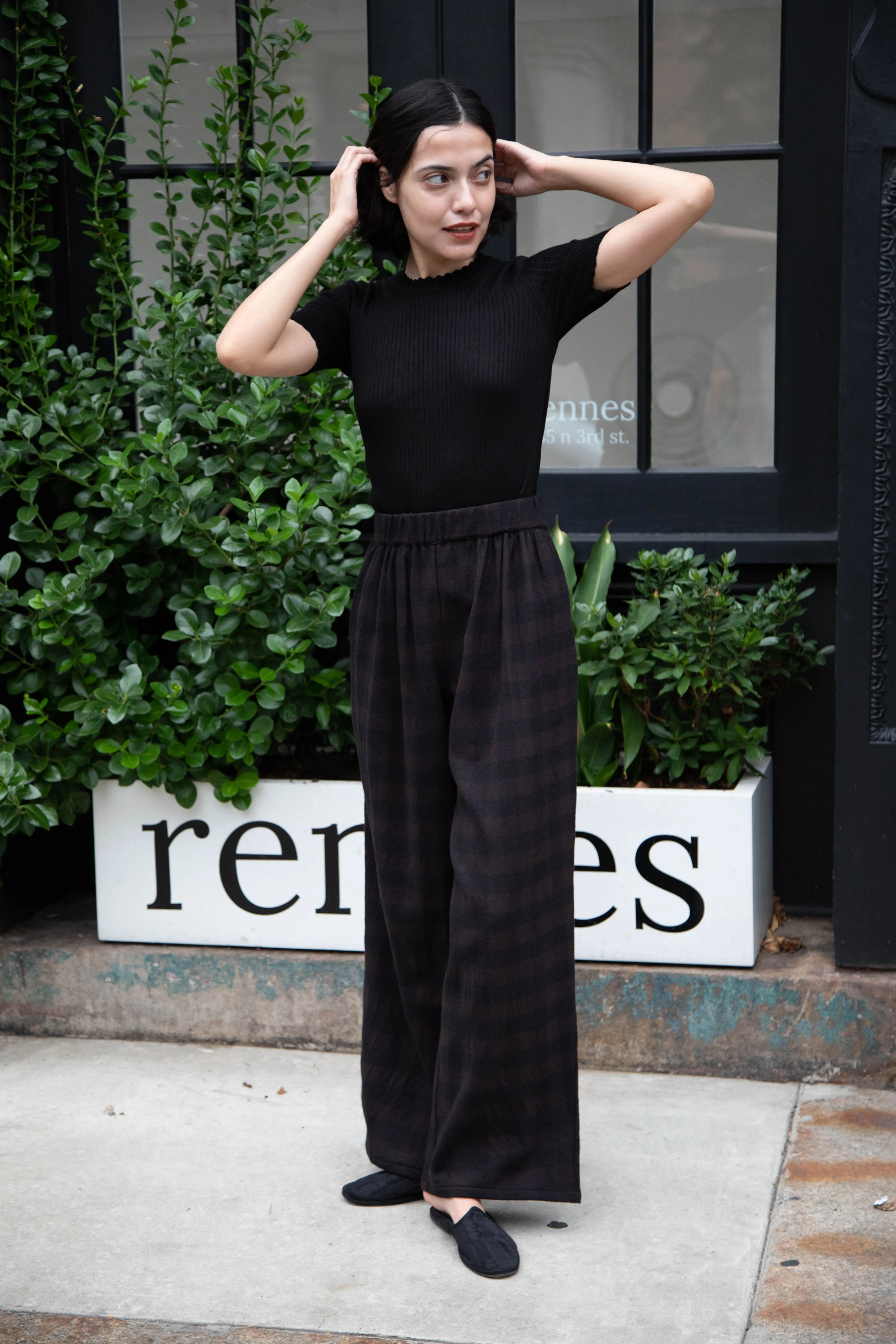 Apuntob | Long Trousers in Checked Wool