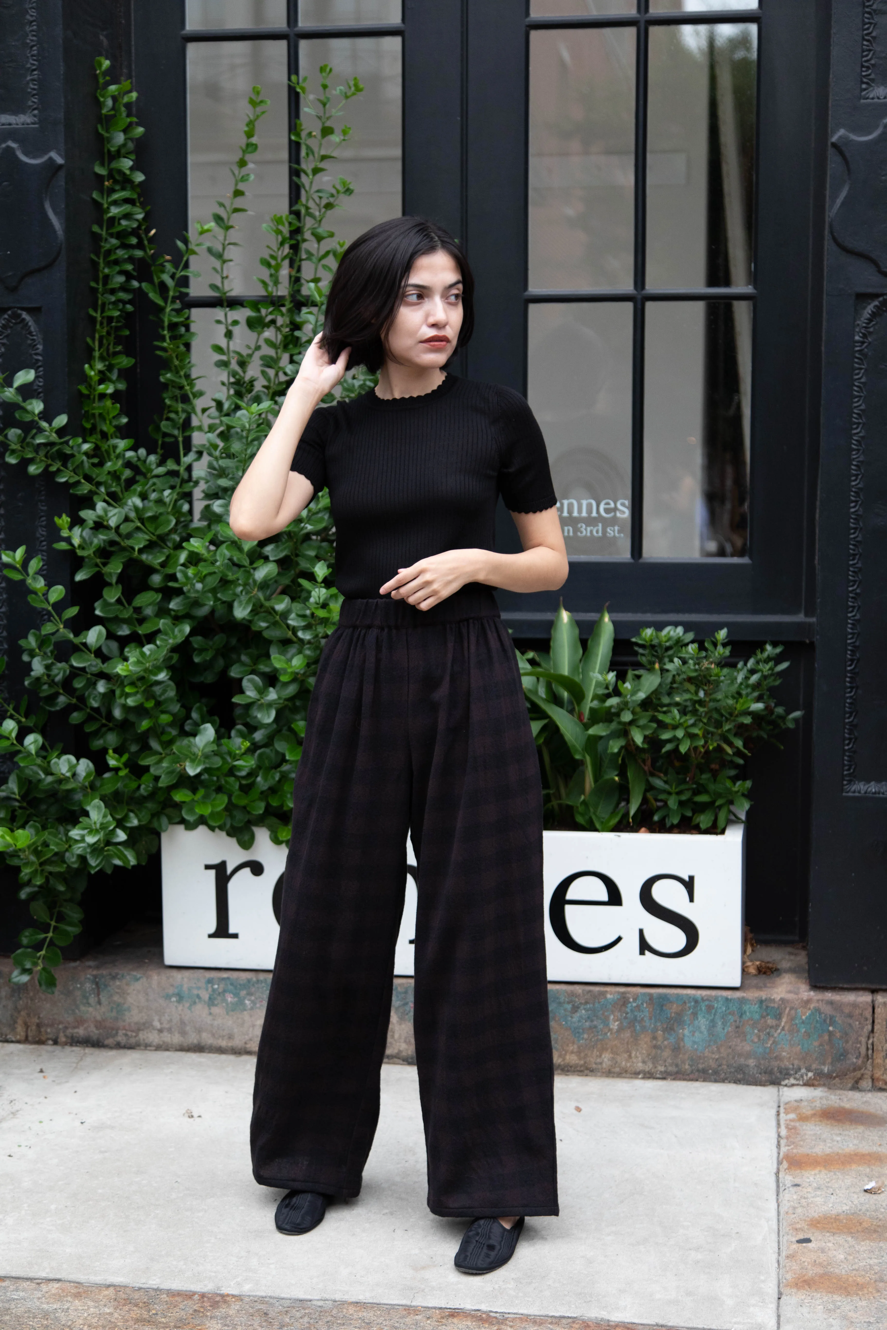 Apuntob | Long Trousers in Checked Wool