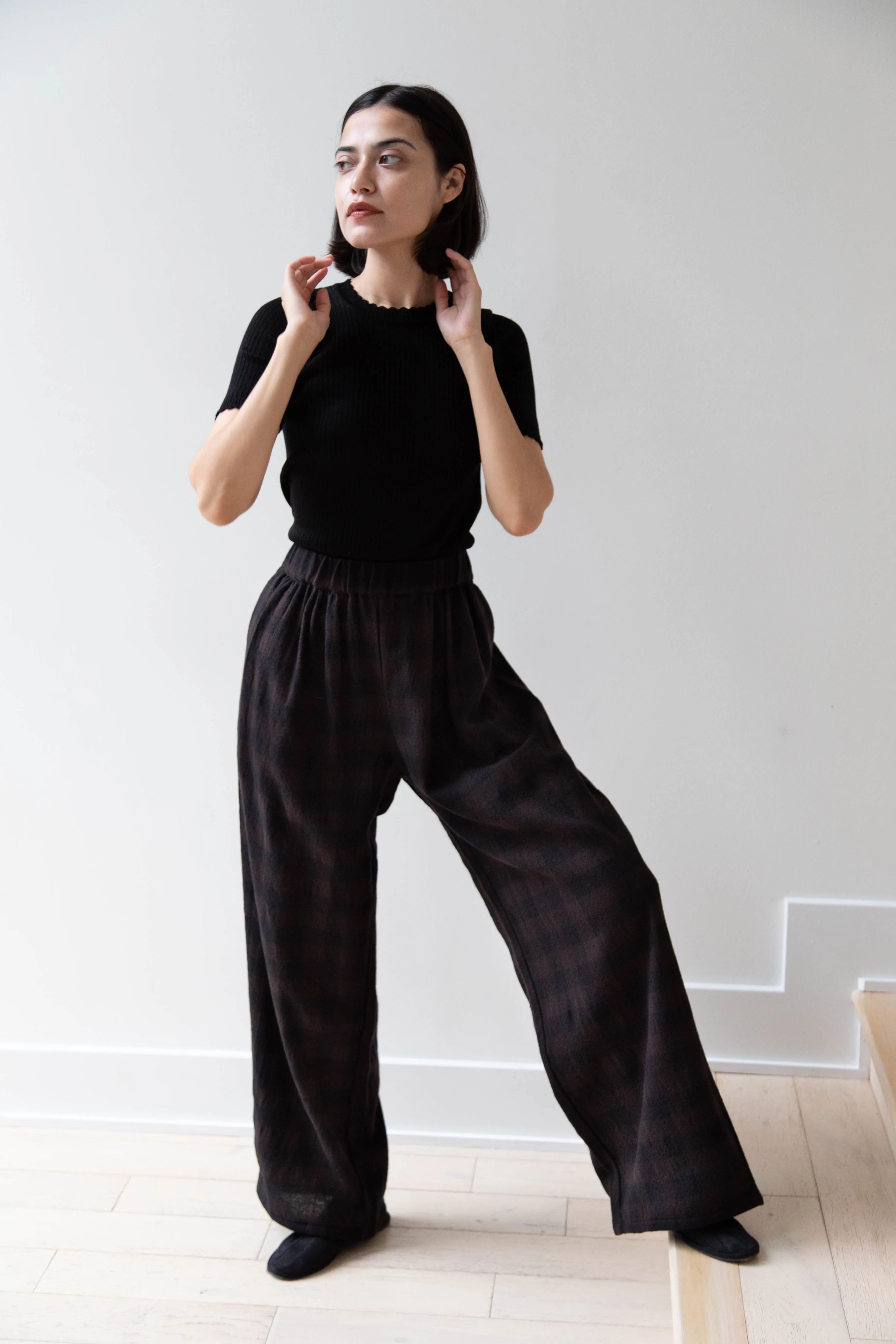 Apuntob | Long Trousers in Checked Wool