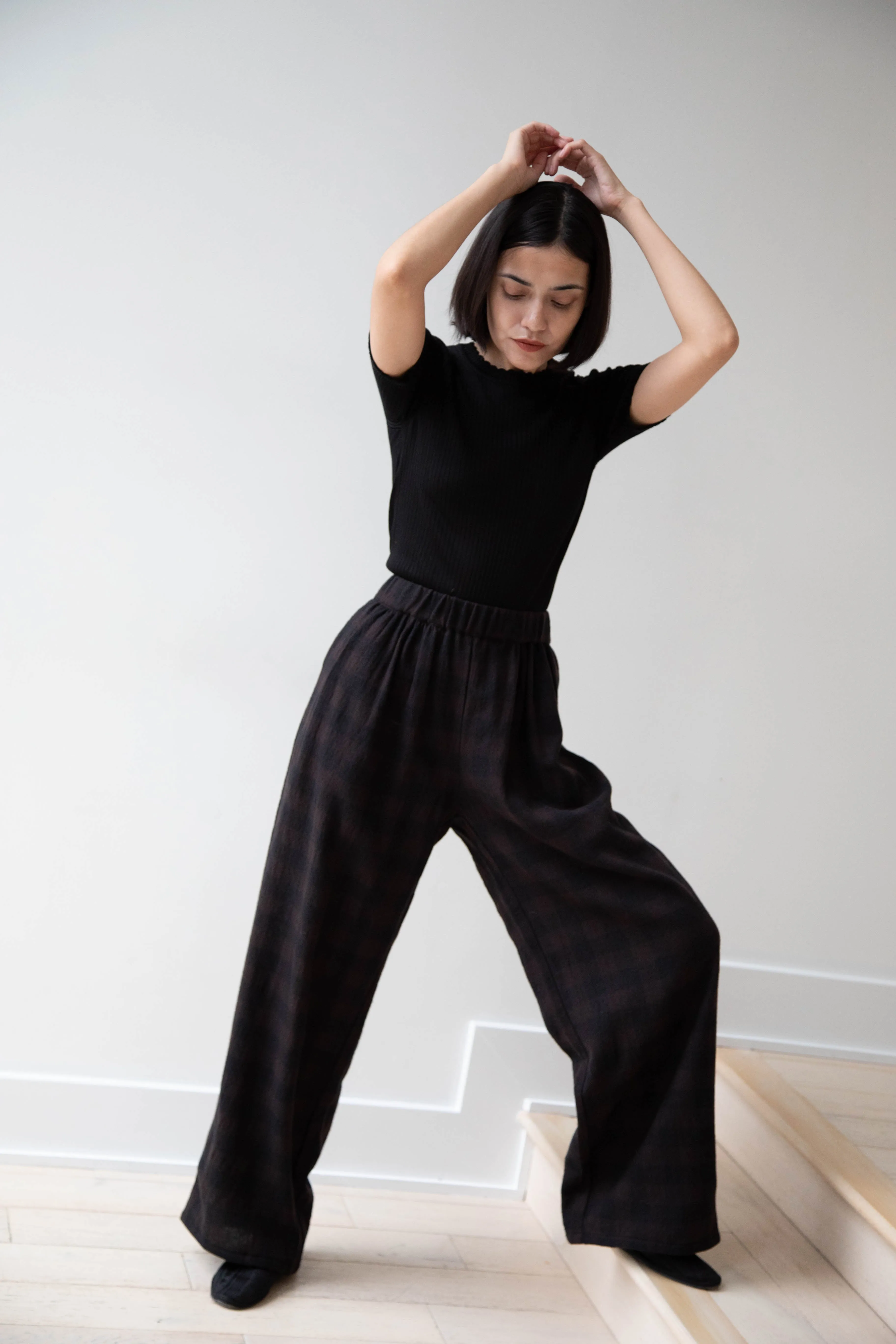 Apuntob | Long Trousers in Checked Wool