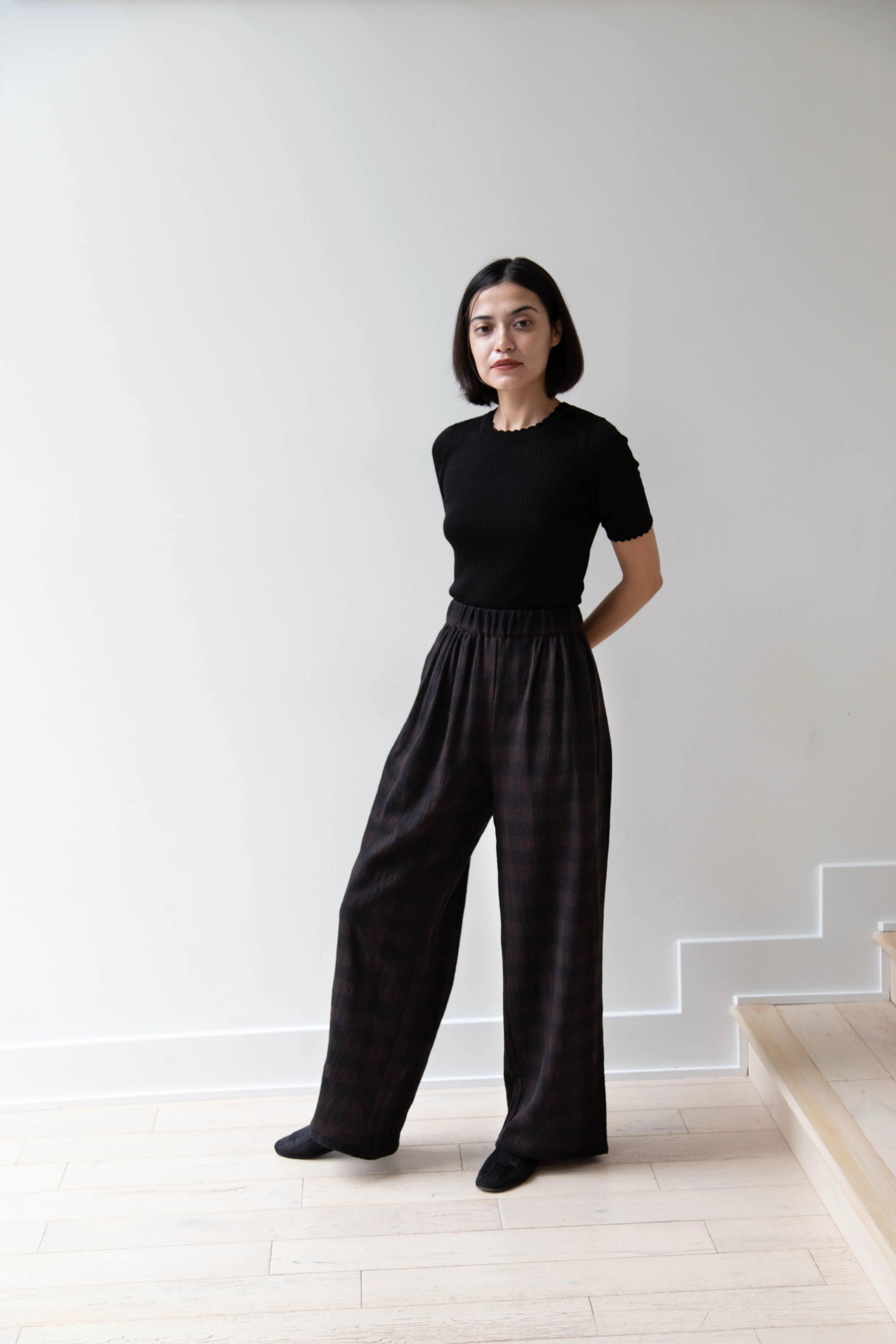 Apuntob | Long Trousers in Checked Wool