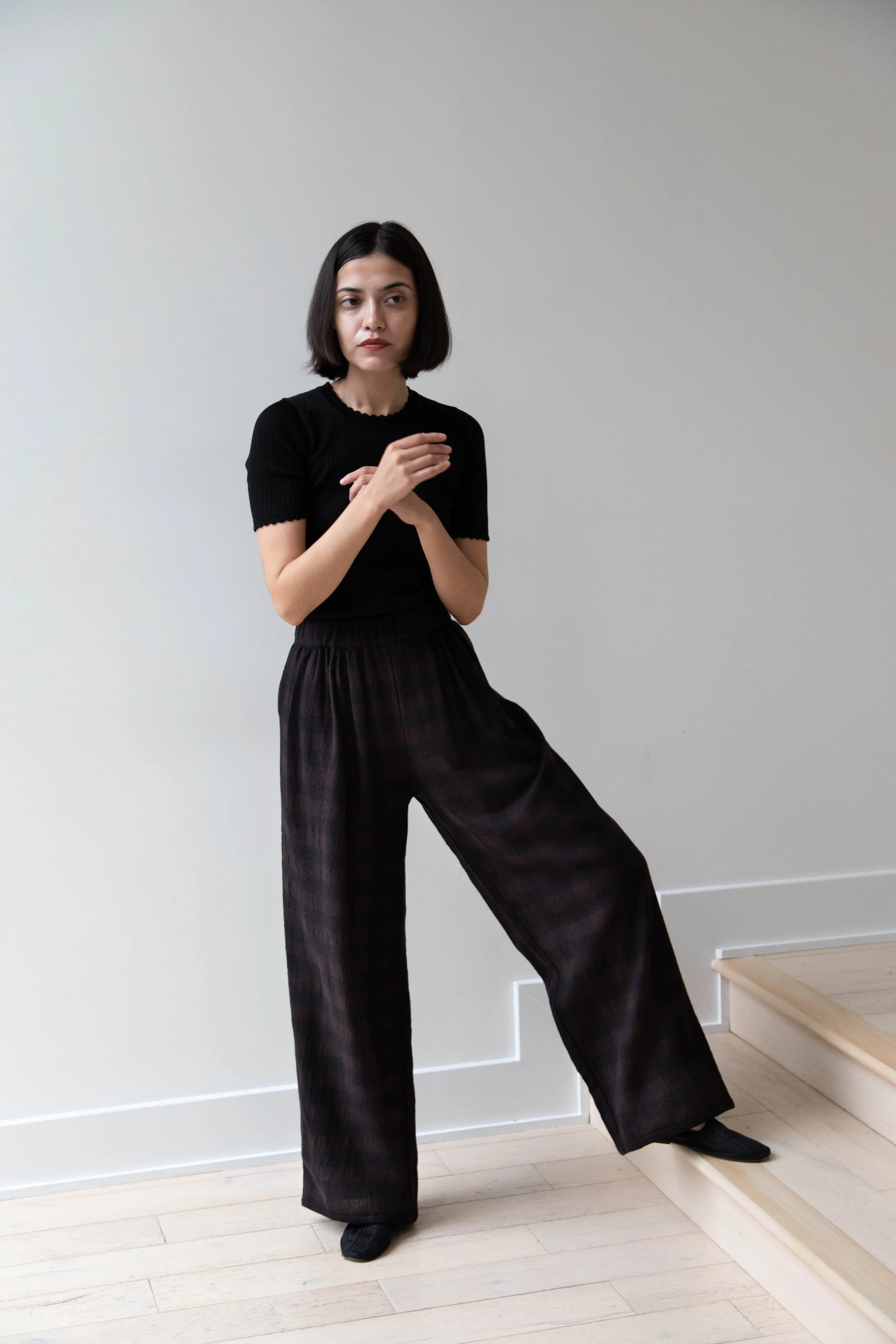 Apuntob | Long Trousers in Checked Wool
