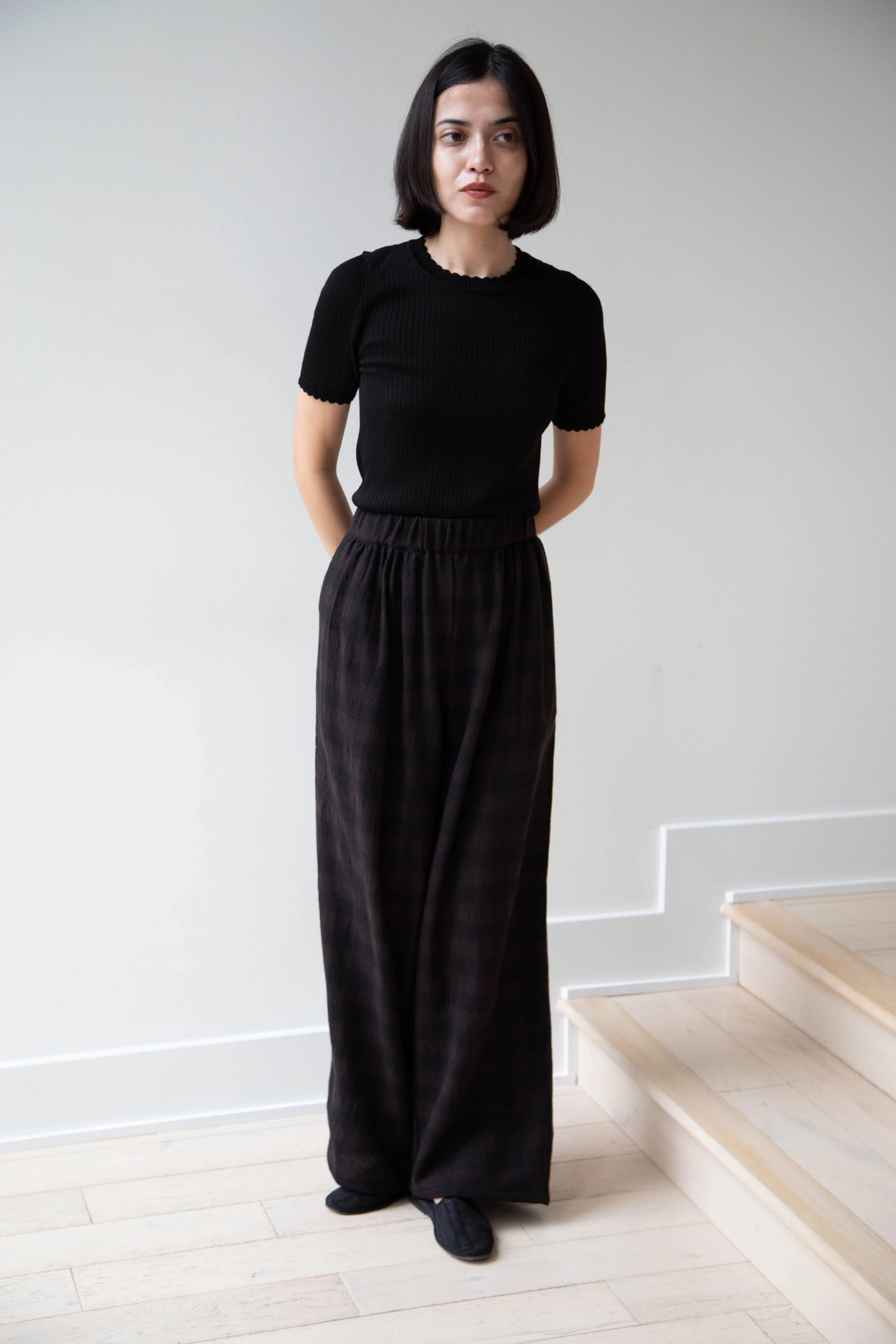 Apuntob | Long Trousers in Checked Wool