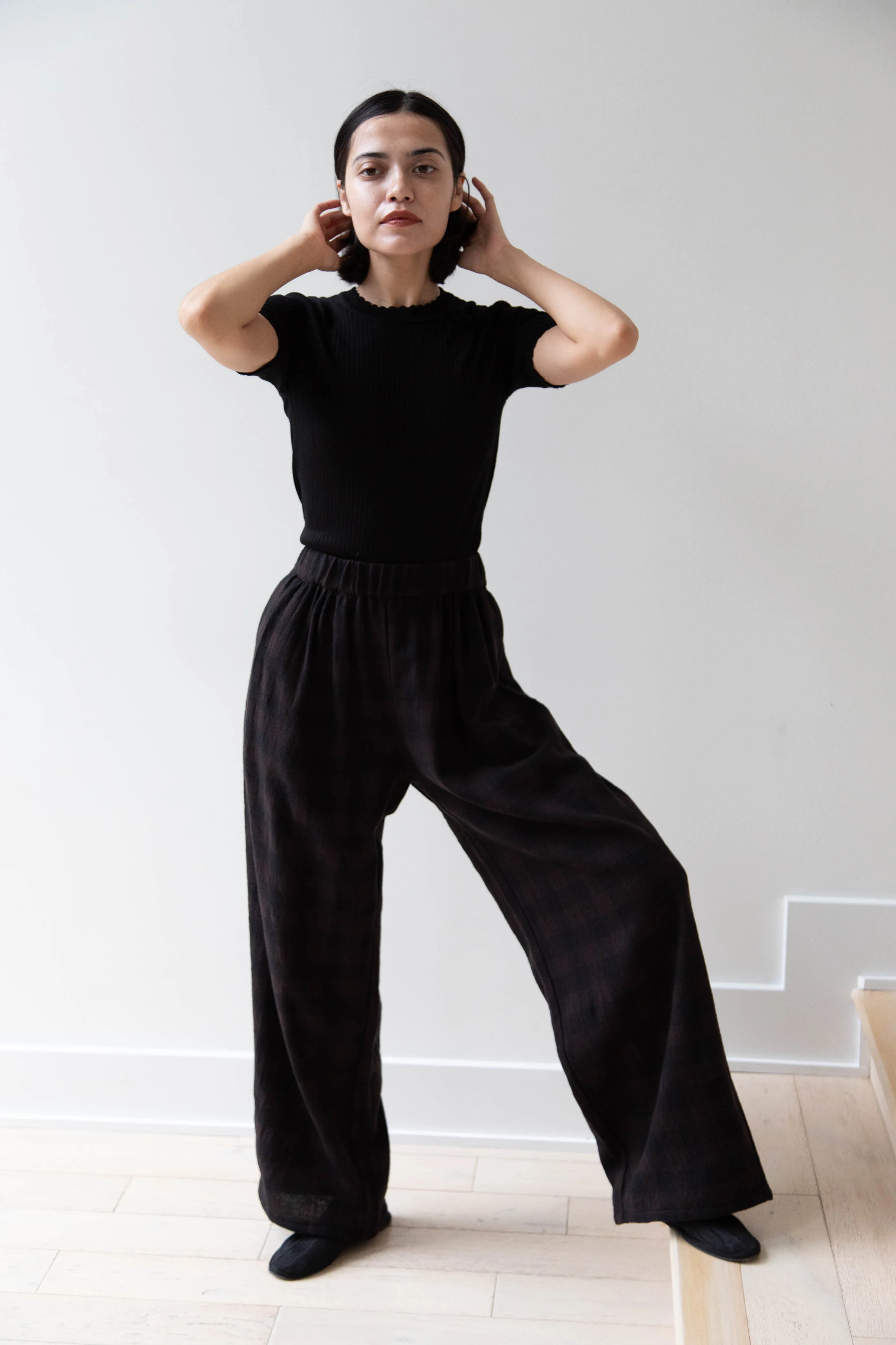 Apuntob | Long Trousers in Checked Wool