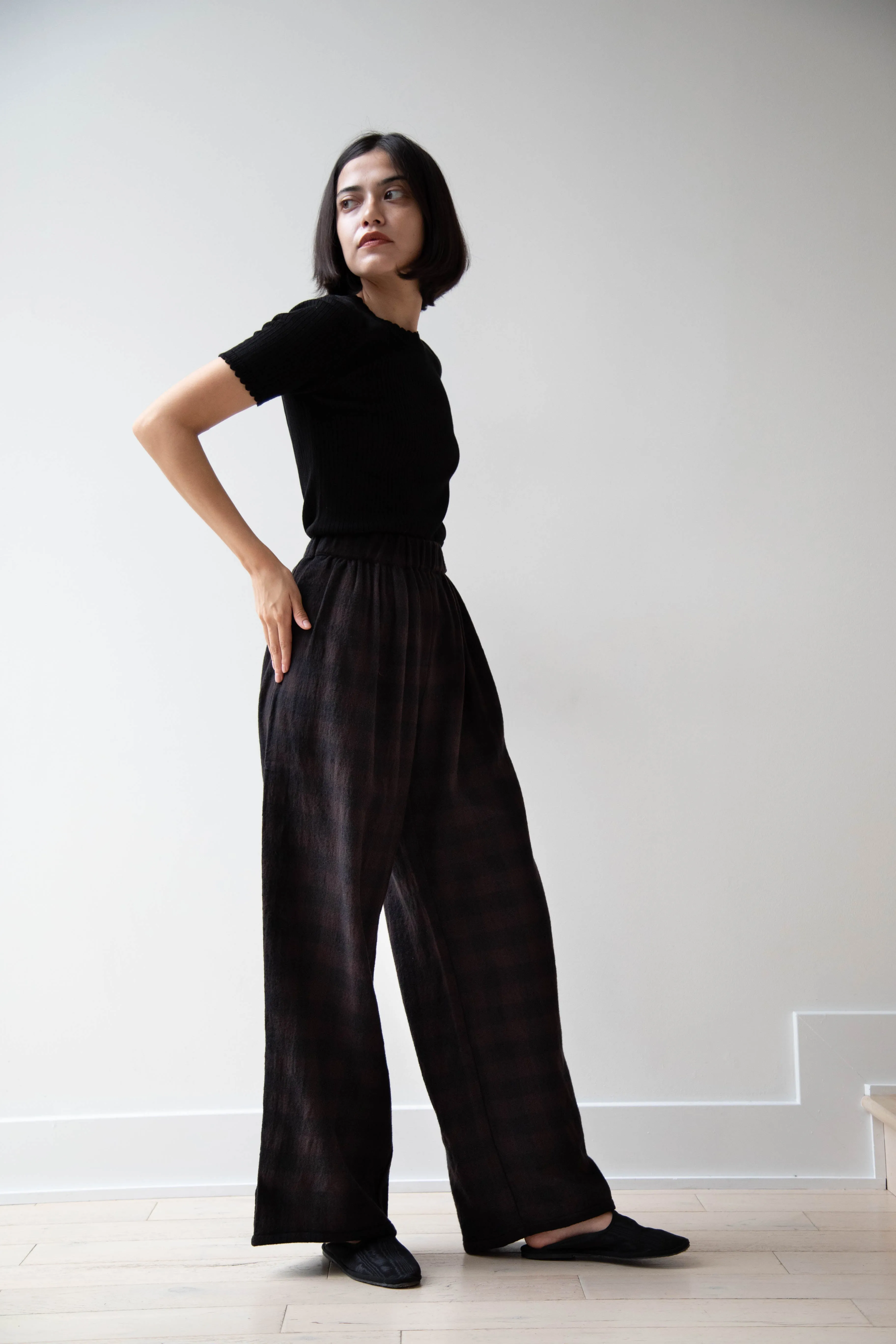 Apuntob | Long Trousers in Checked Wool