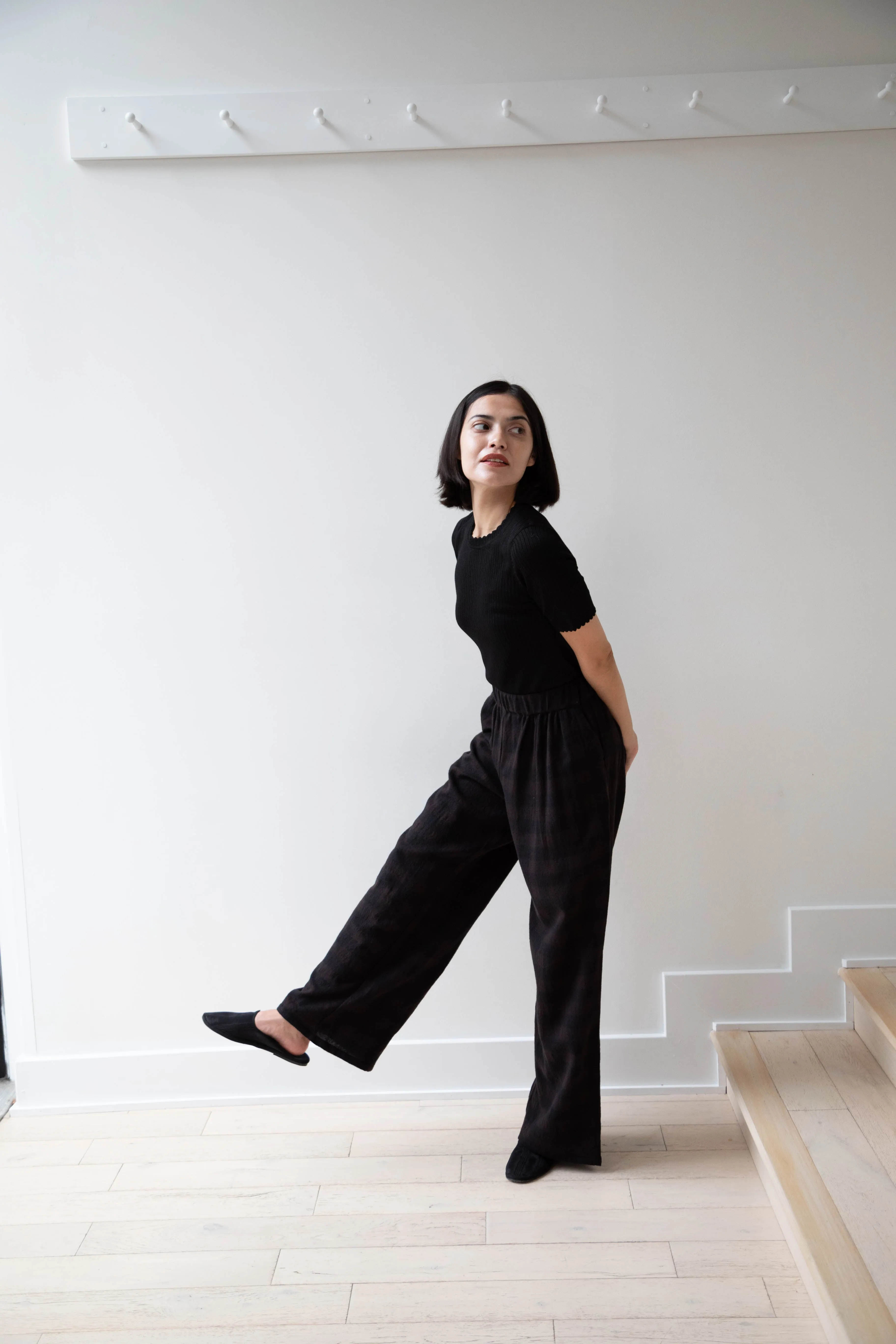 Apuntob | Long Trousers in Checked Wool