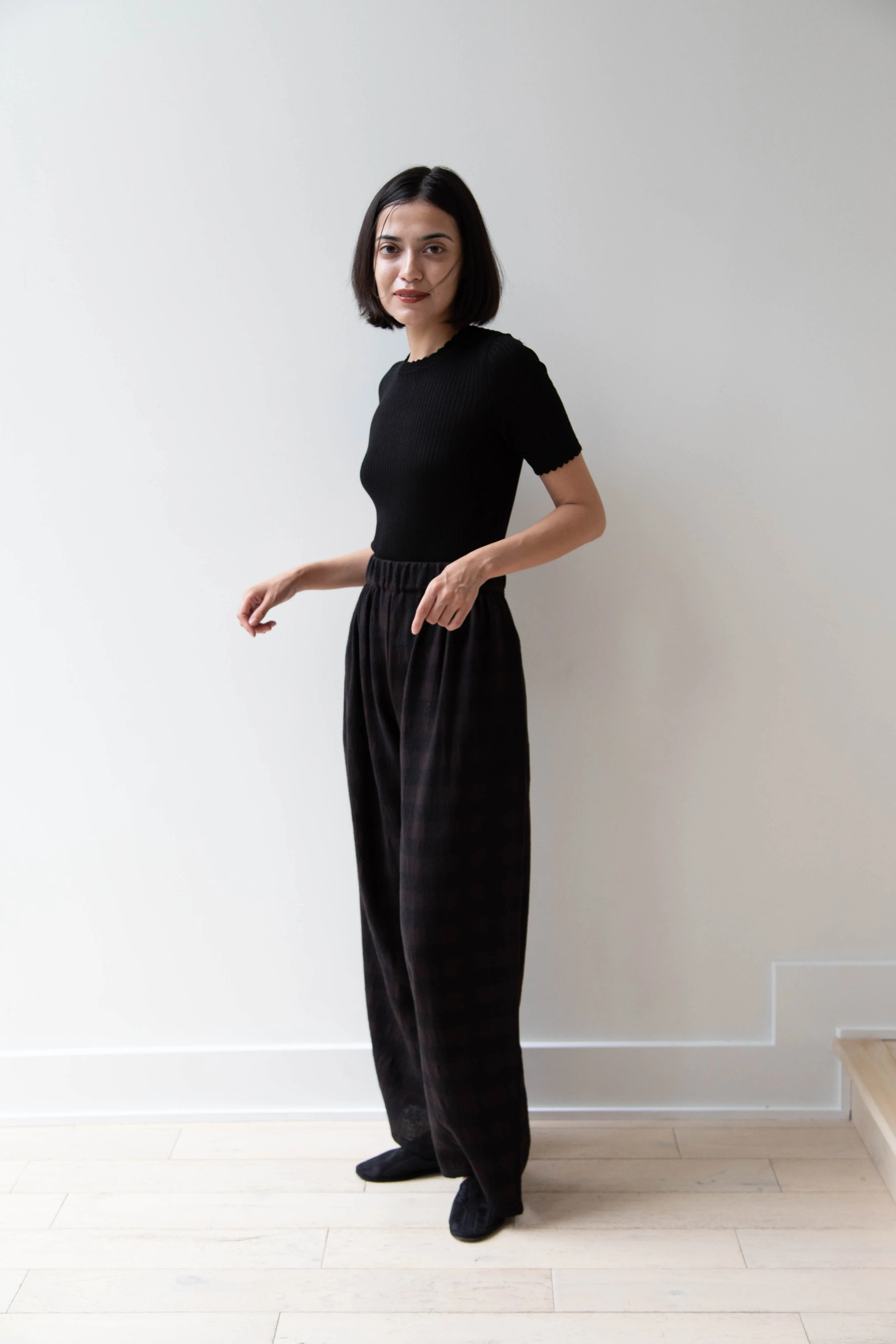 Apuntob | Long Trousers in Checked Wool