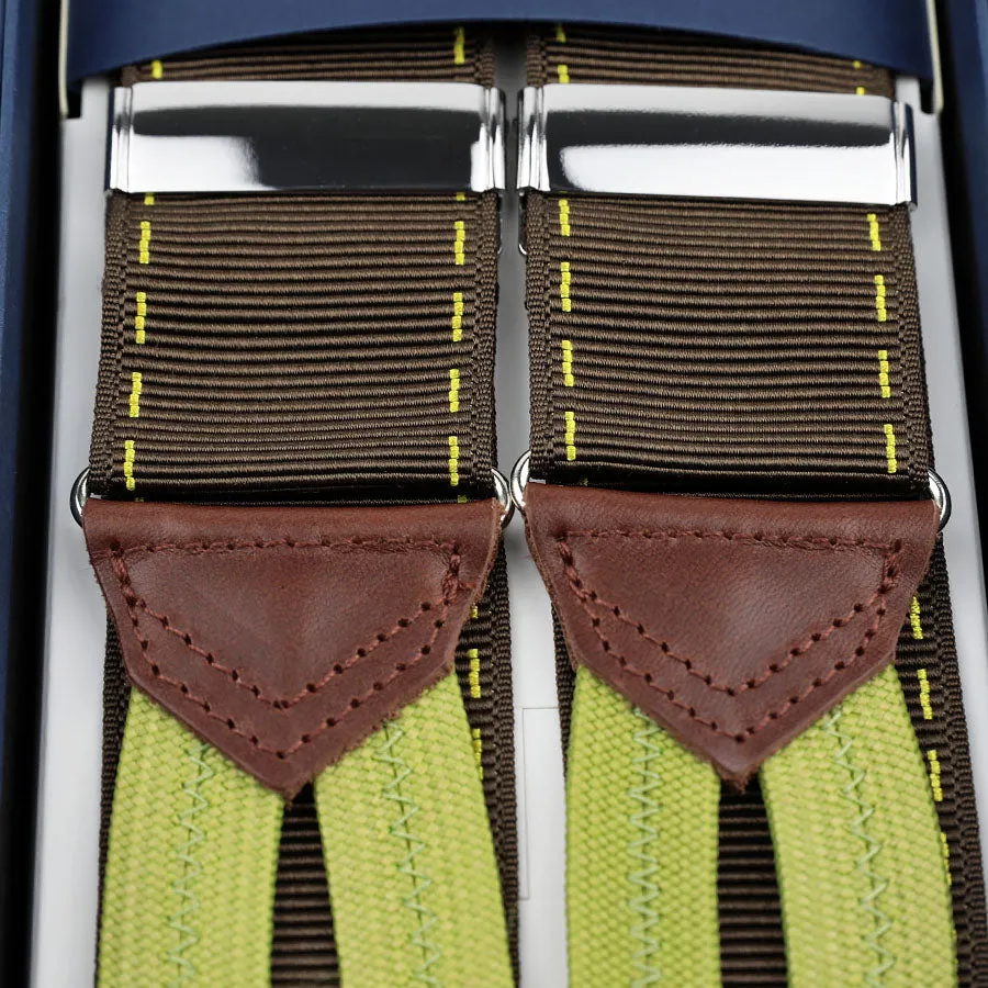 Barathea Braces - Brown Stitch