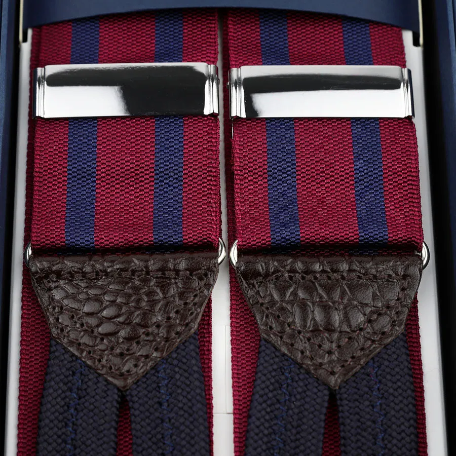 Barathea Braces - Red / Navy