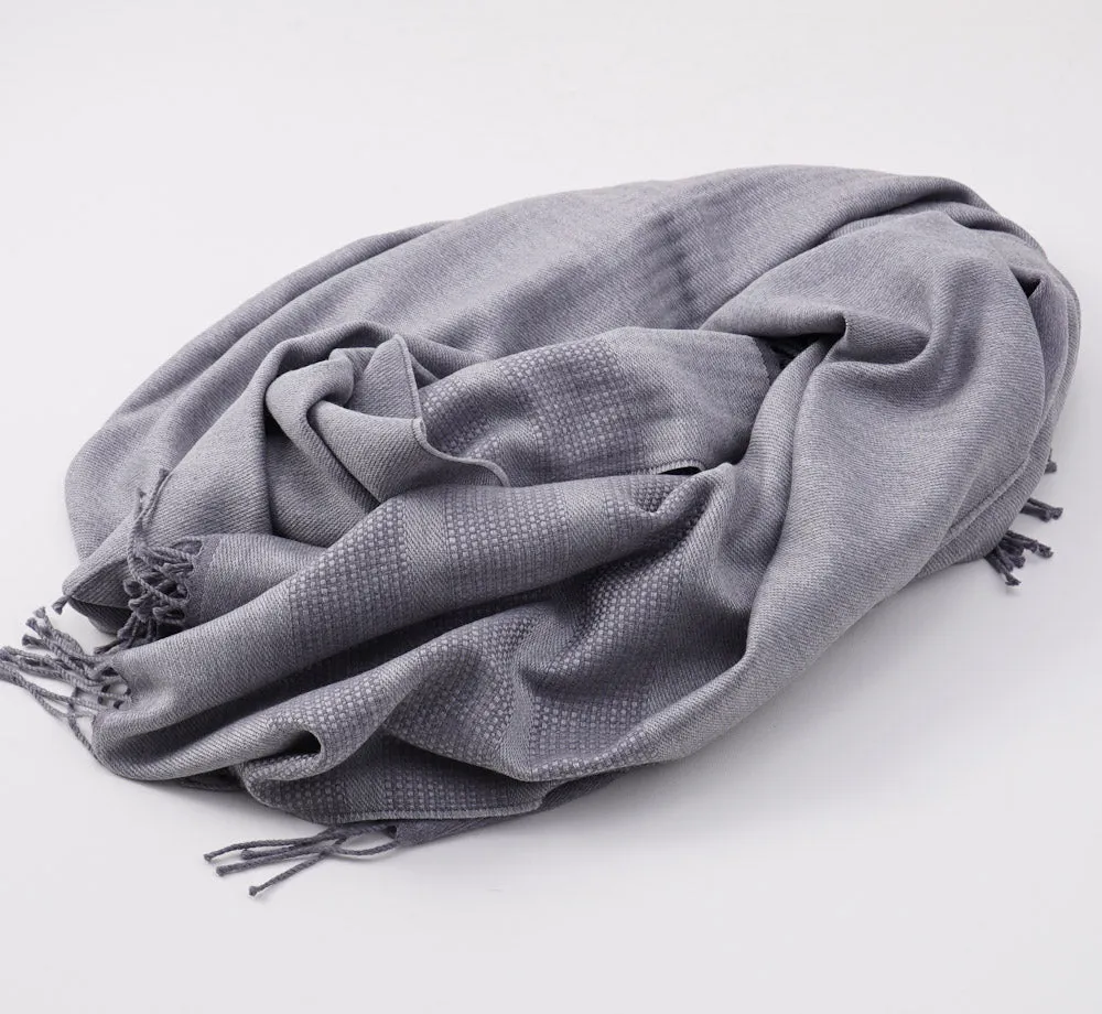 Battisti Gray Birdseye Wool Throw Blanket