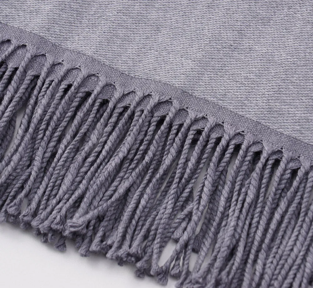 Battisti Gray Birdseye Wool Throw Blanket
