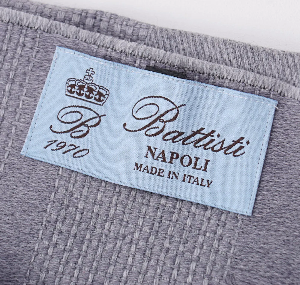 Battisti Gray Birdseye Wool Throw Blanket