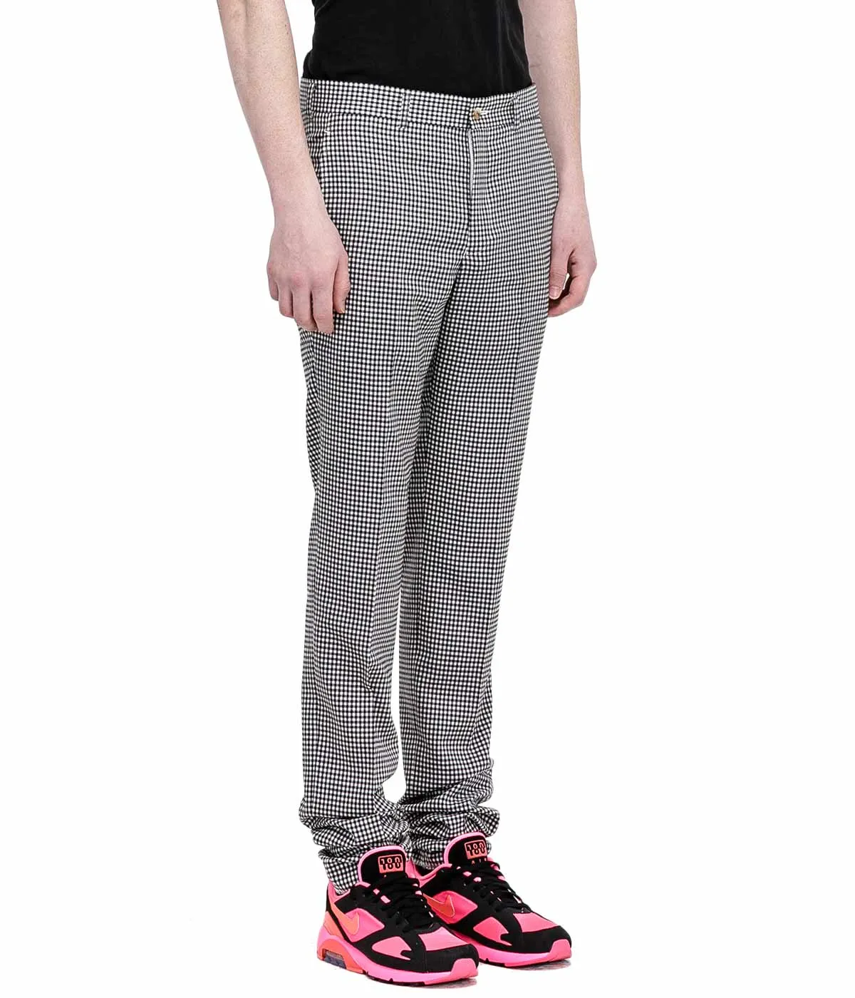 Black Gingham Check Pants