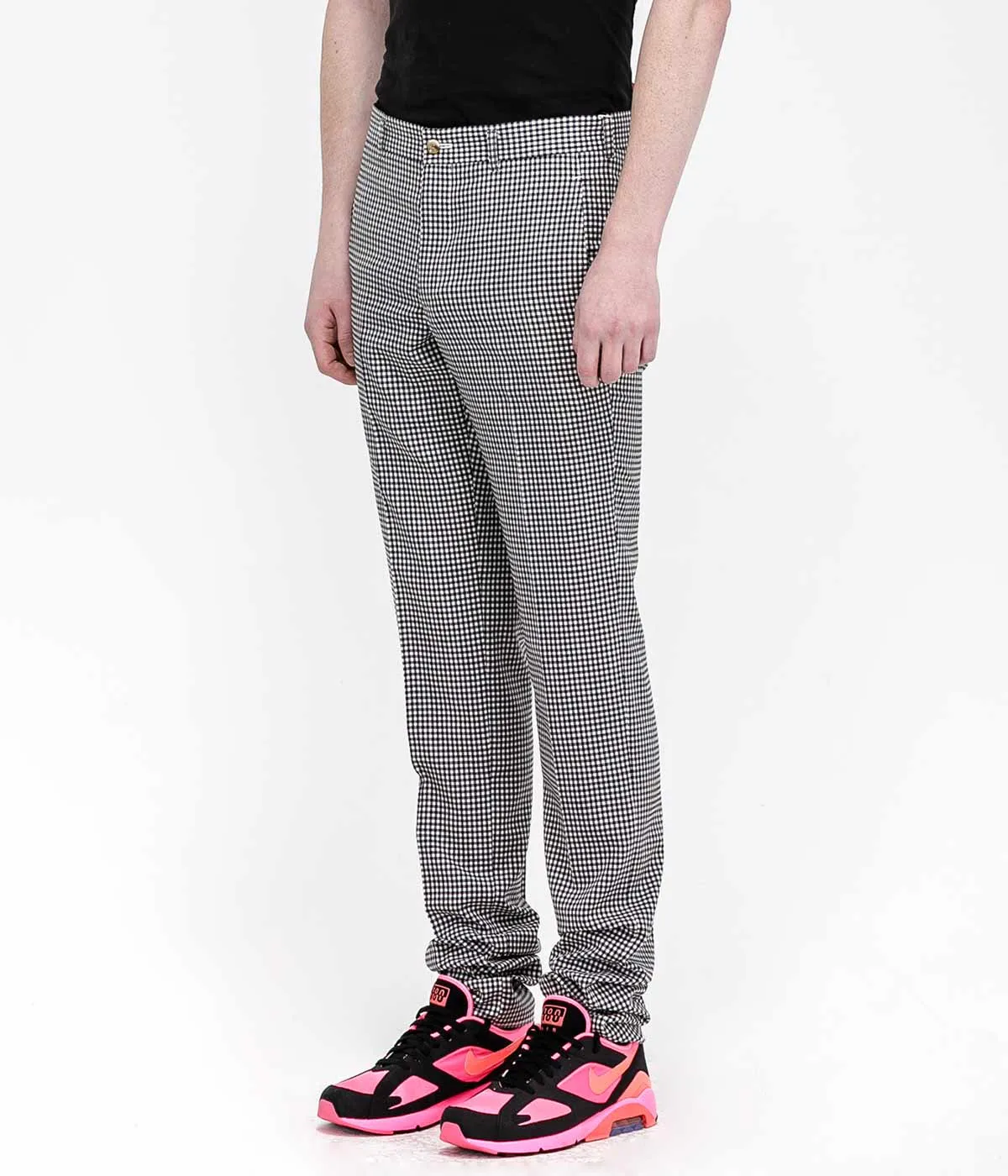 Black Gingham Check Pants