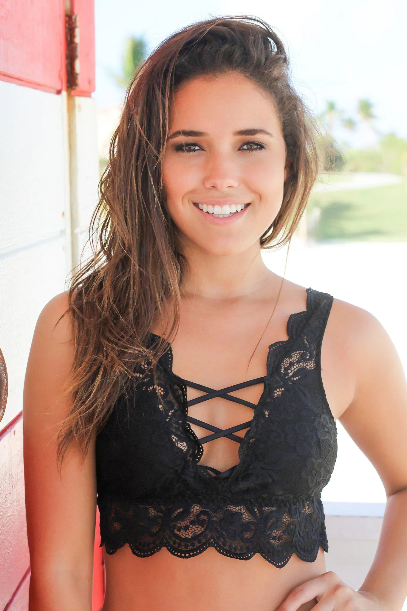 Black Lace Criss Cross Bralette