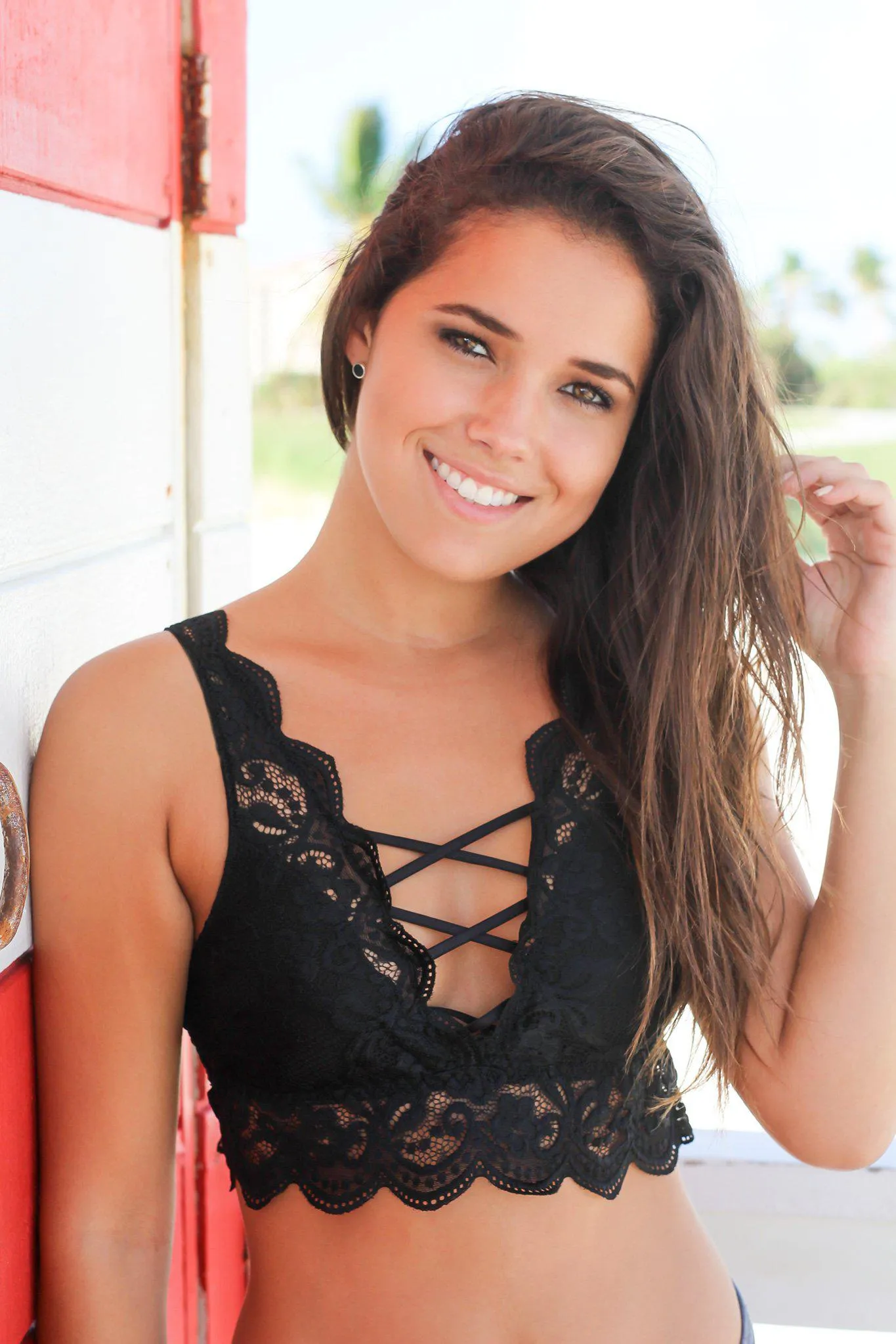 Black Lace Criss Cross Bralette