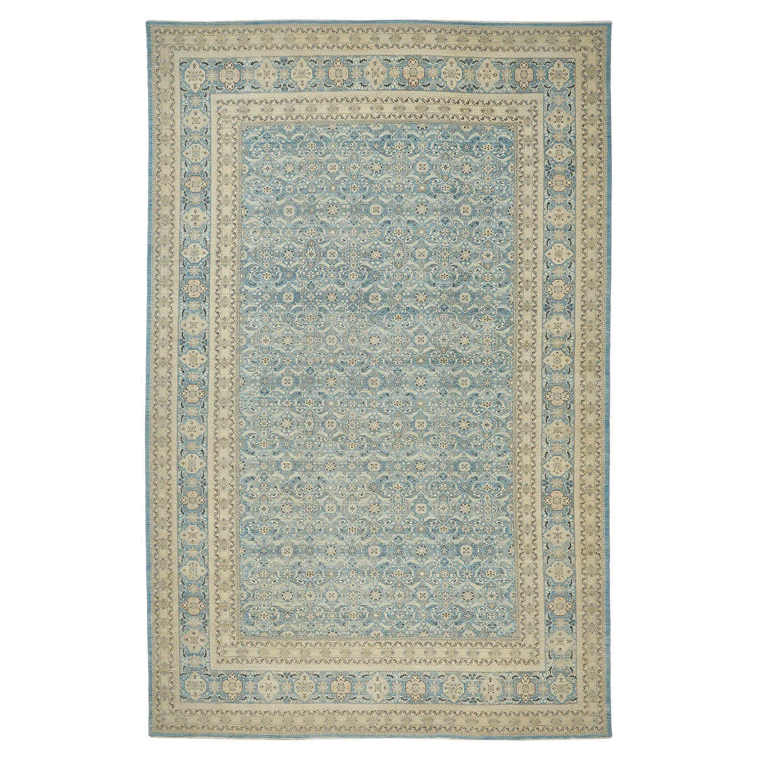 Blue Traditional Wool Rug - 11'7" x 18'2"
