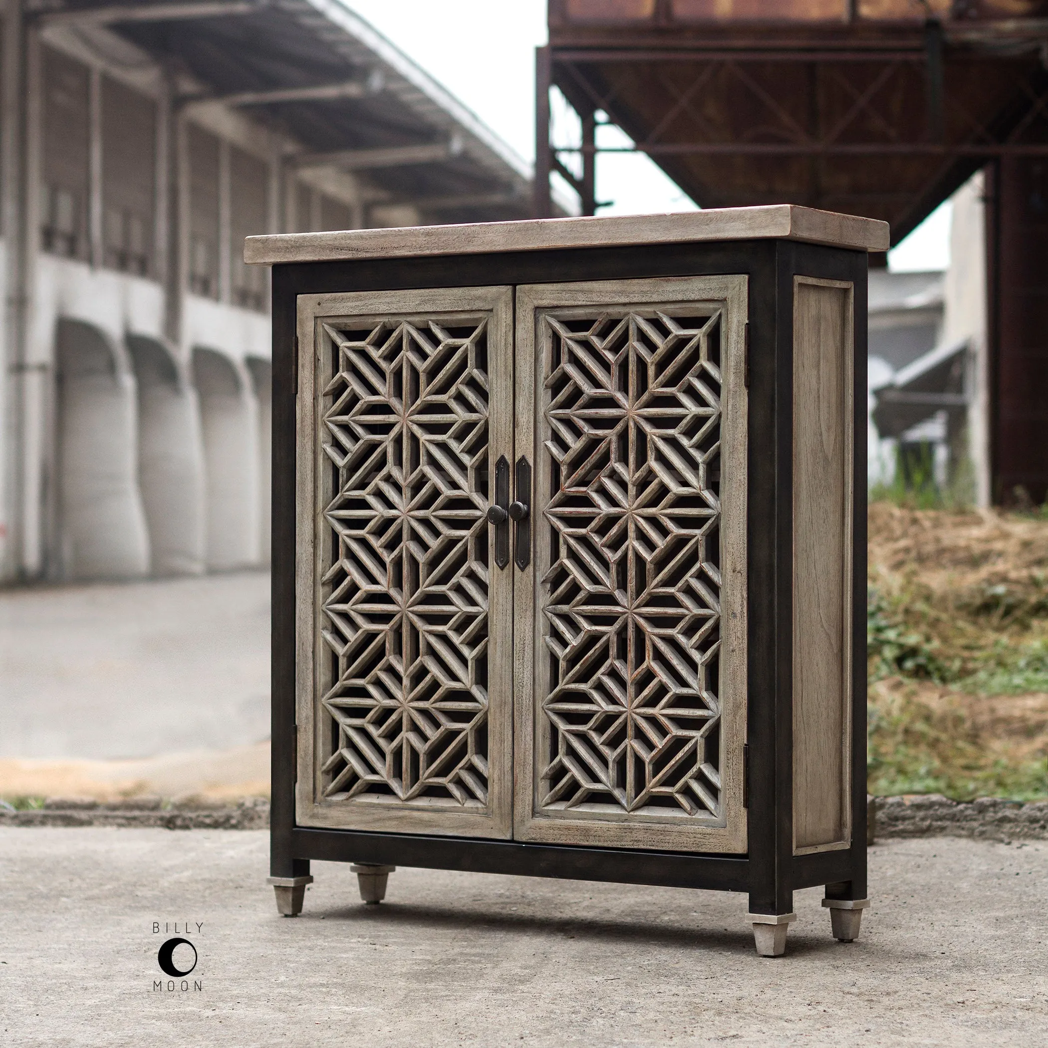 Branwen Aged White Accent Cabinet
