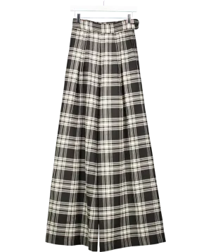 Brogger Black Wide Leg Checked Trousers UK 8