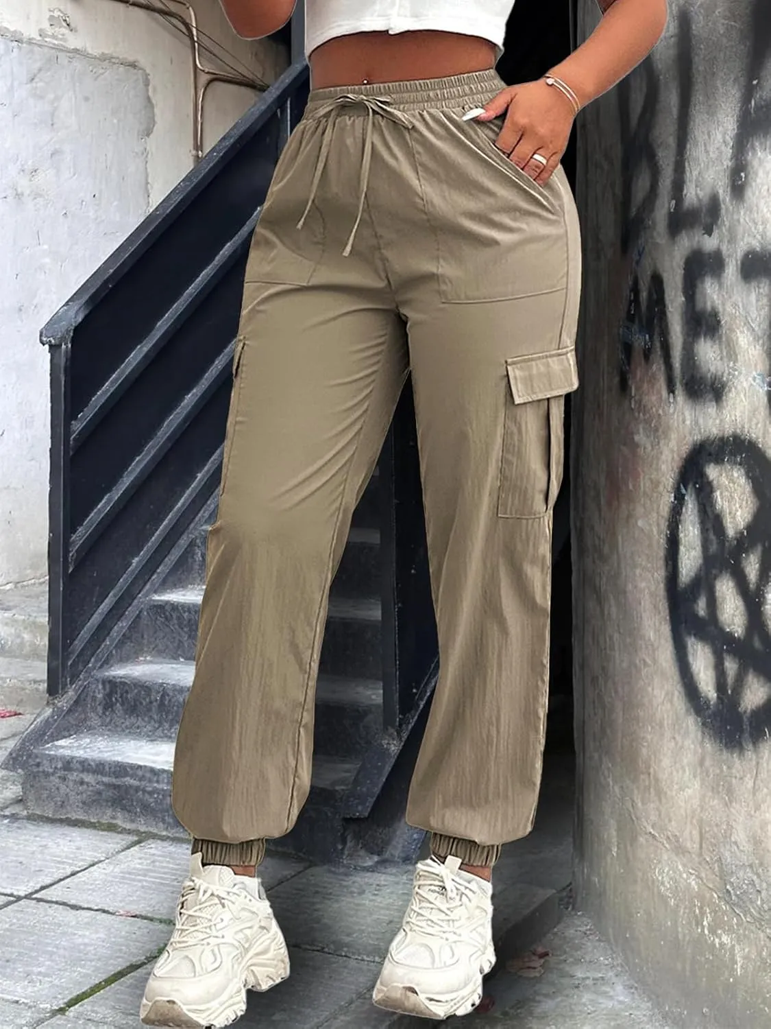 Cargo Pants Women Lightweight Joggers Quick Dry Summer Hiking Pants with Pockets