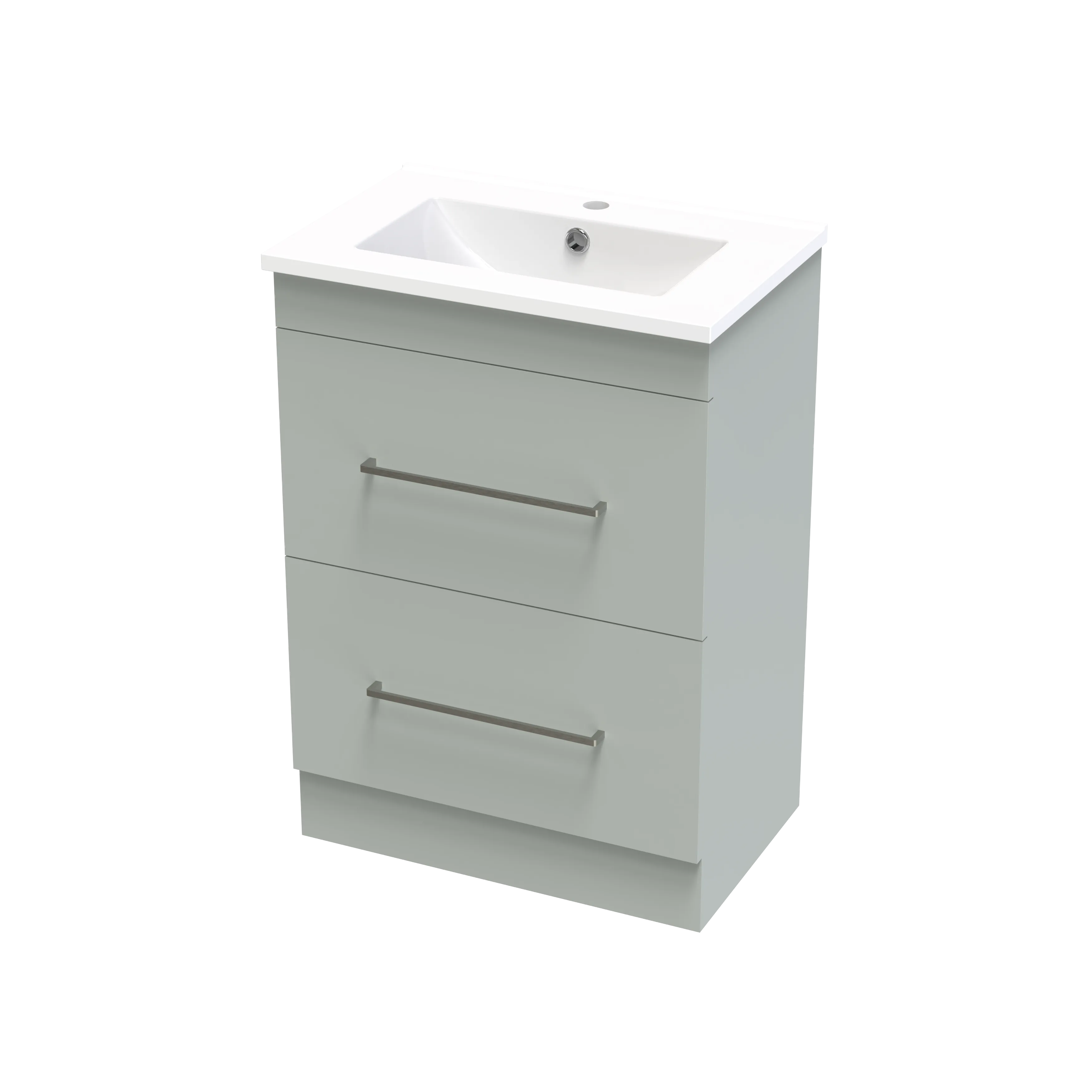 Cashmere Slim 600 Double Drawer Floor Vanity