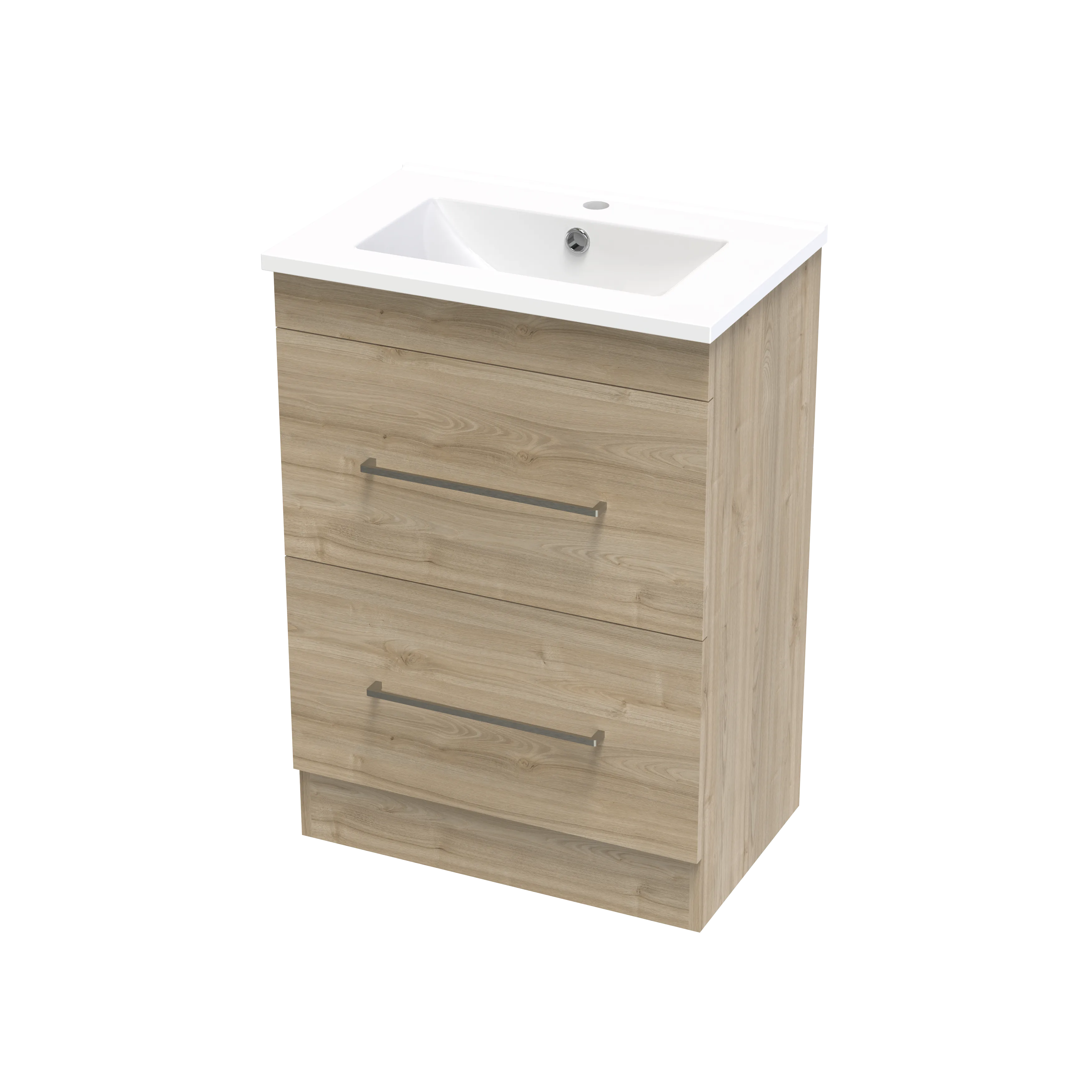 Cashmere Slim 600 Double Drawer Floor Vanity