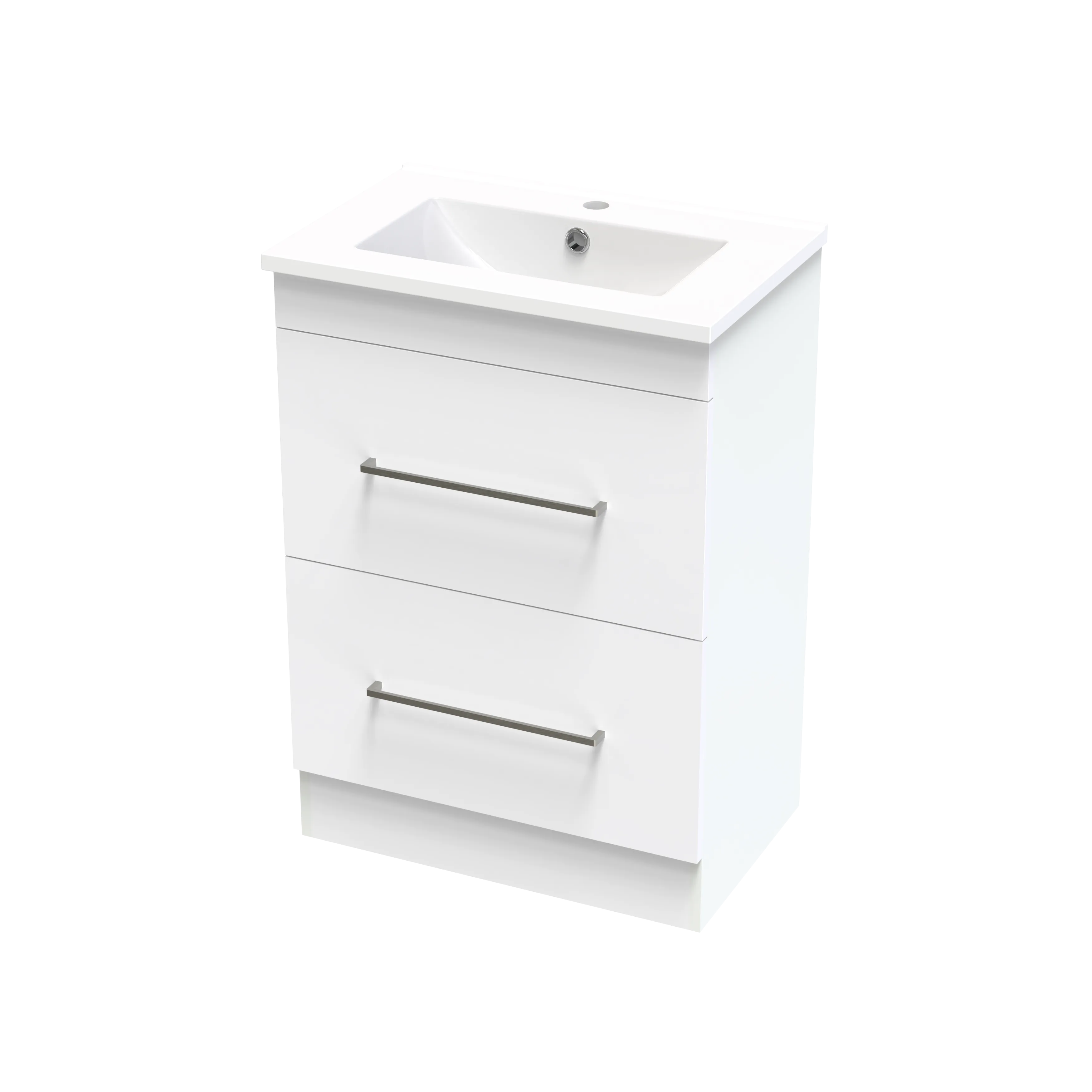 Cashmere Slim 600 Double Drawer Floor Vanity