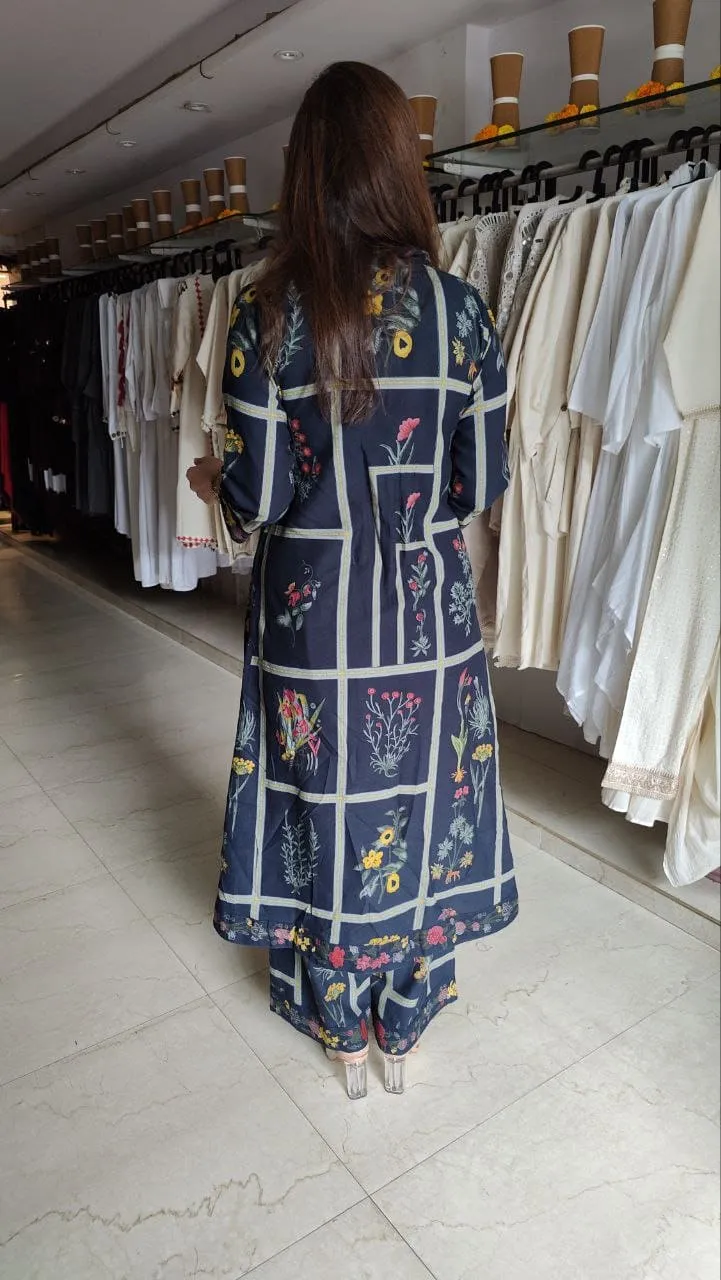 Checks Navy Blue Coord Set
