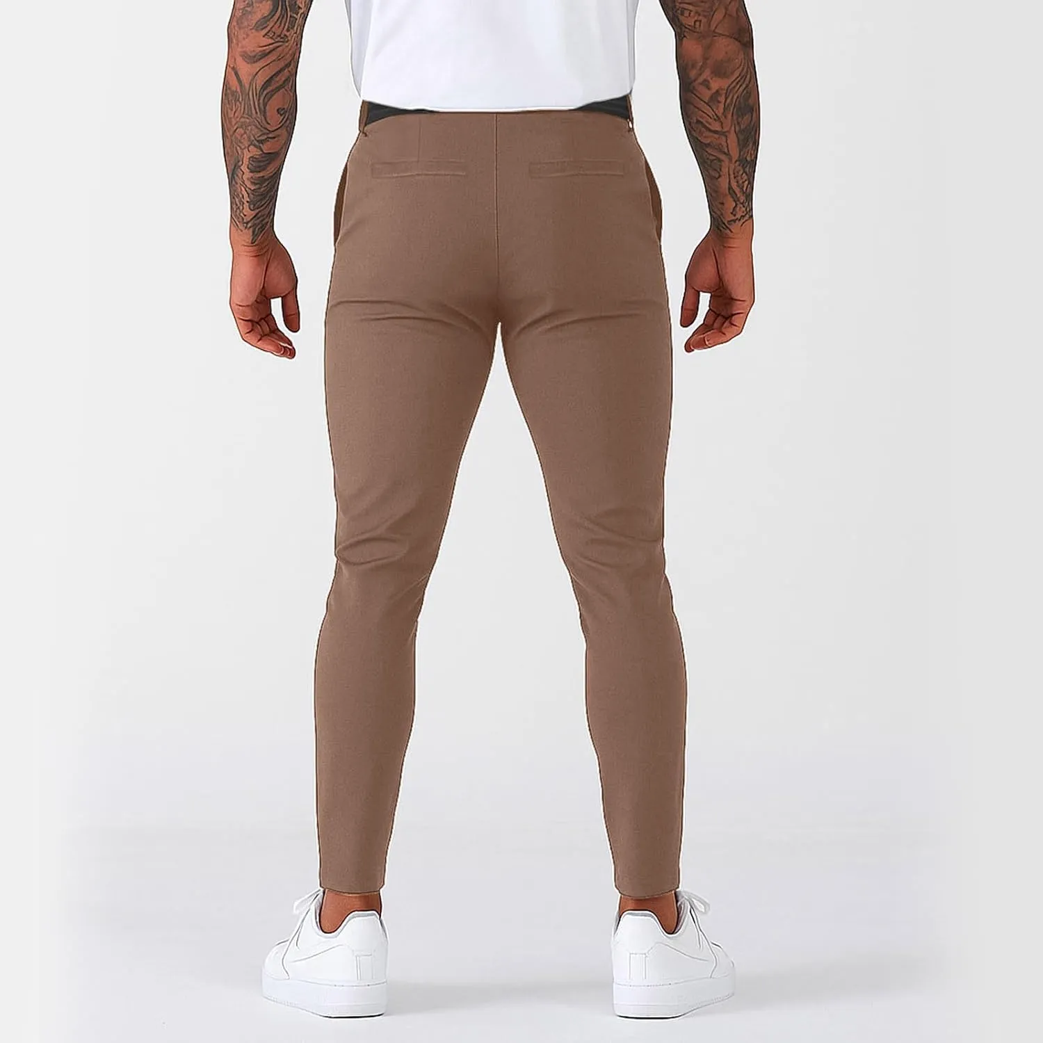 Chinos Pants Men Classic Flat Front Slim Fit Dress Pants Stretch Flex Lightweight Work Pants with Pockets Dress Slack