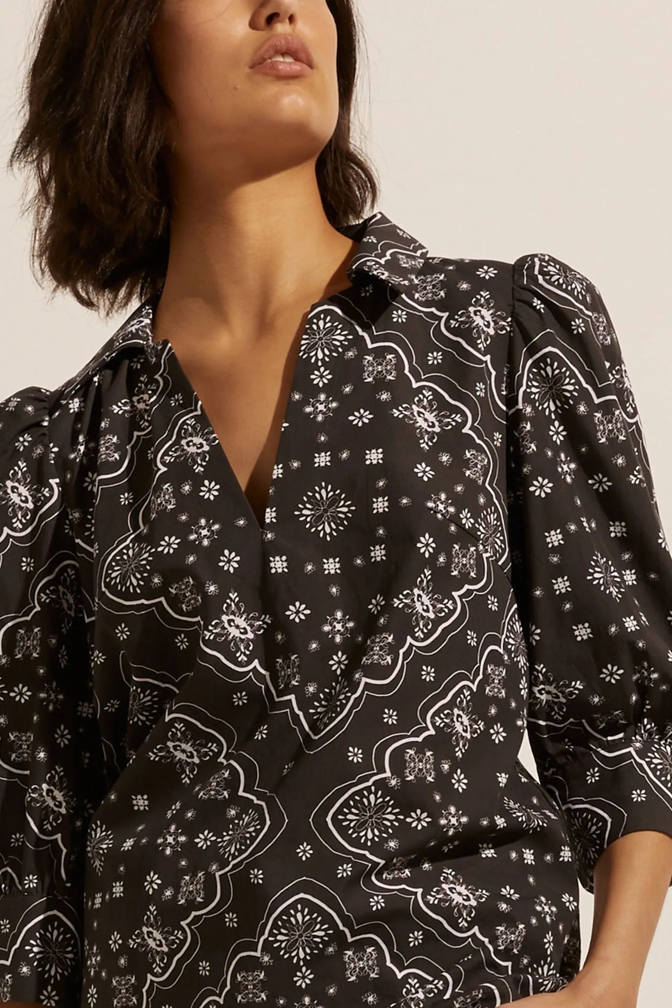 Clarity Top in Black Bandana
