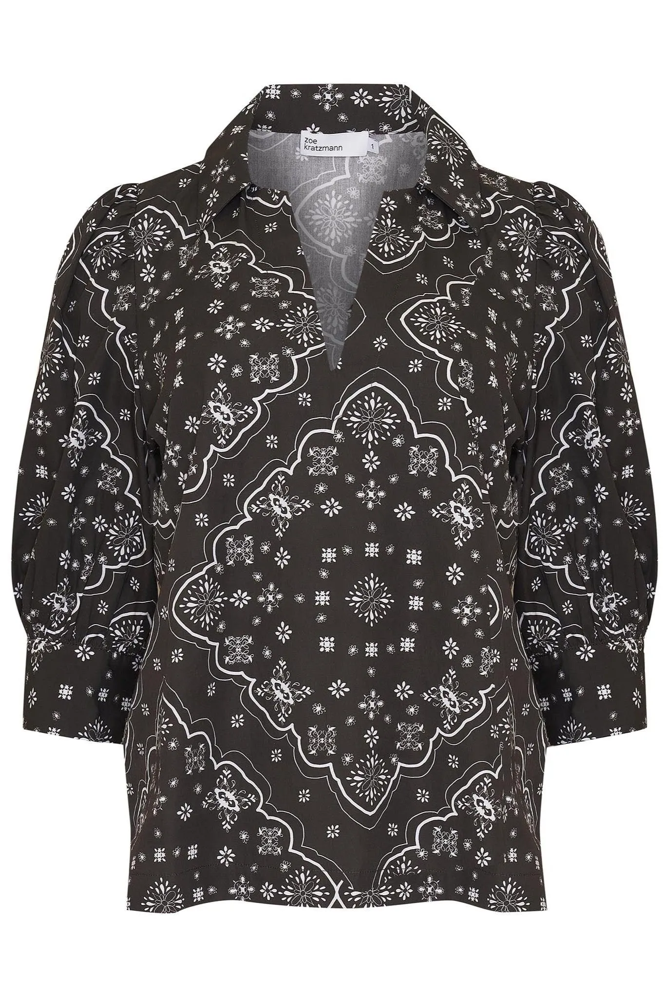 Clarity Top in Black Bandana