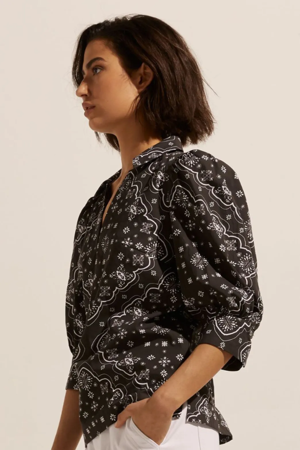 Clarity Top in Black Bandana