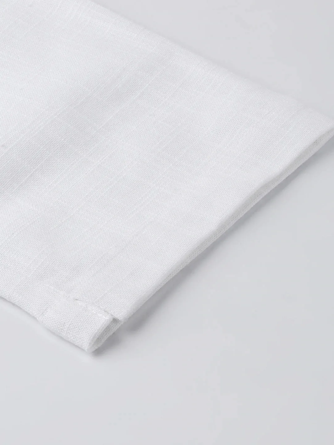Cotton White Straight Cut Trouser