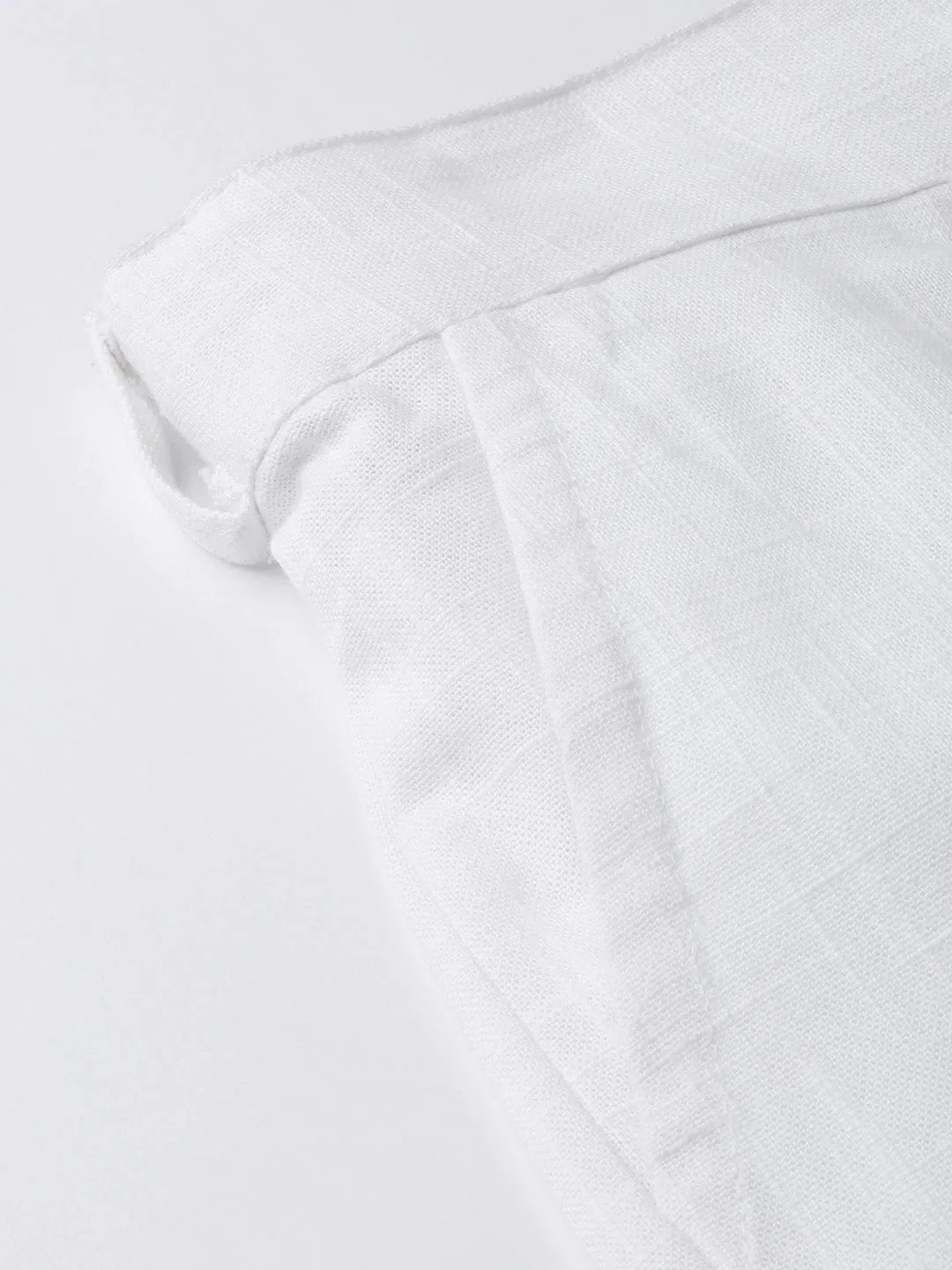 Cotton White Straight Cut Trouser