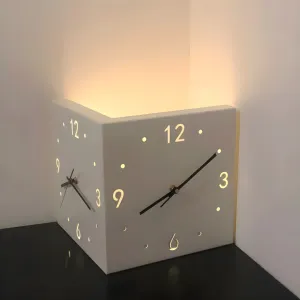 Dual-Faced Modern Metal Corner Wall Clock