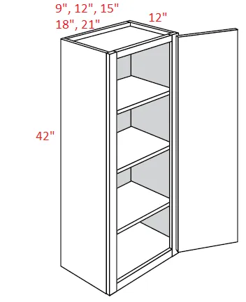 EB10-942 Elegant White Assembled 9x42 Wall Cabinet