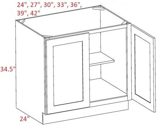 EB10-B27-FH Elegant White Assembled 27" Base Cabinet