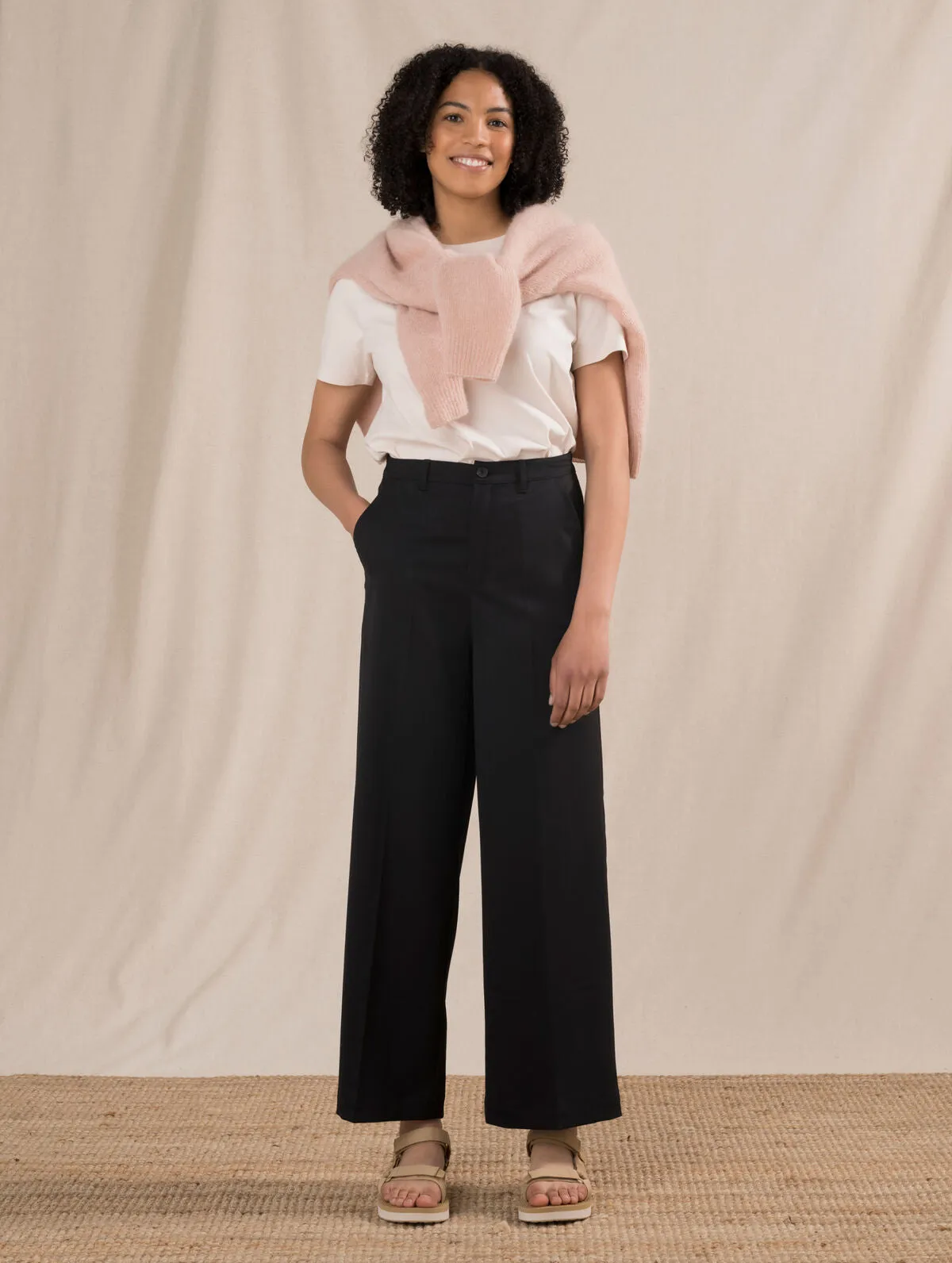 Emma Wool Blend Trousers Black