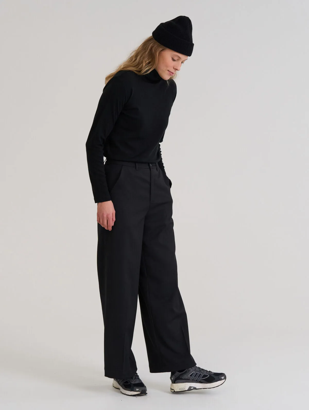 Emma Wool Blend Trousers Black