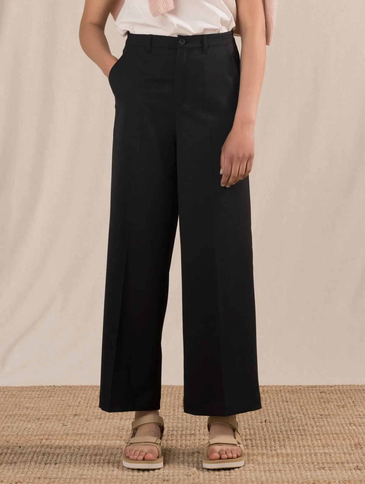 Emma Wool Blend Trousers Black