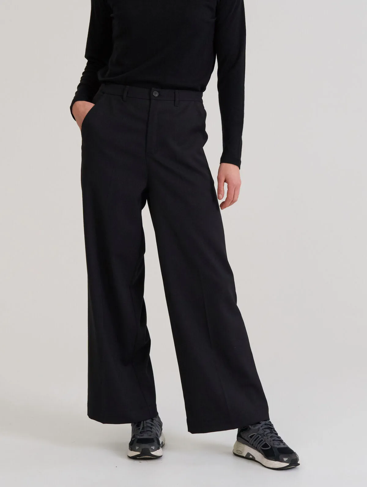 Emma Wool Blend Trousers Black