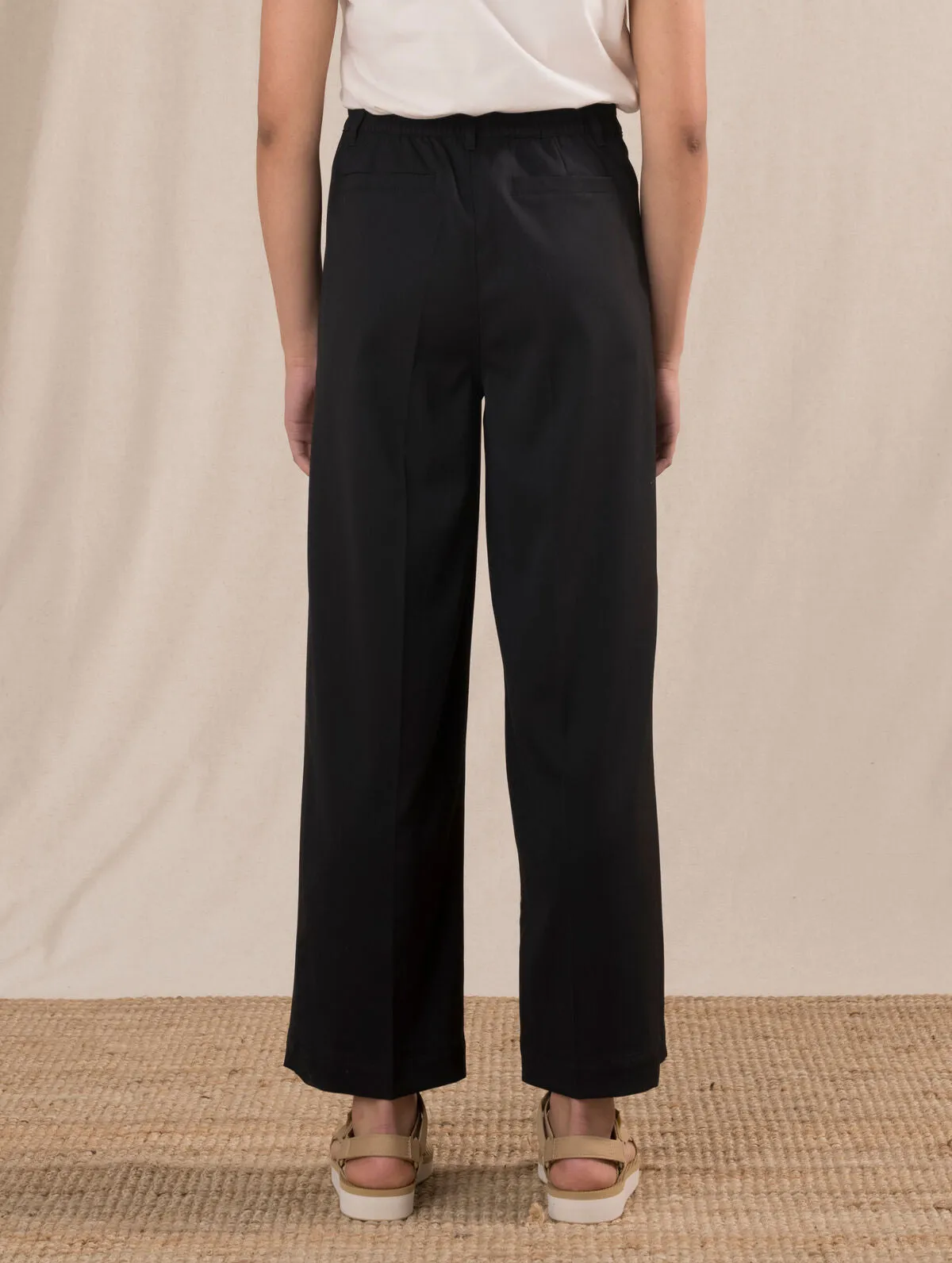 Emma Wool Blend Trousers Black