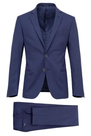 Faux-Uni Blue Stretch Wool Suit