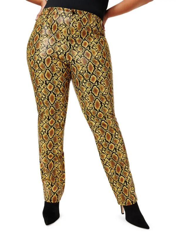 Good 90's icon faux snakeskin trousers GOOD AMERICAN Golden snake