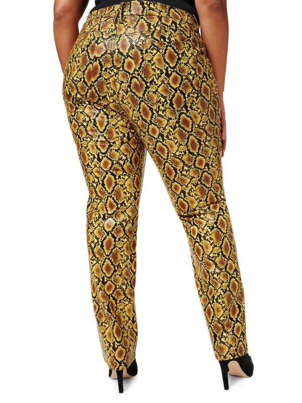 Good 90's icon faux snakeskin trousers GOOD AMERICAN Golden snake