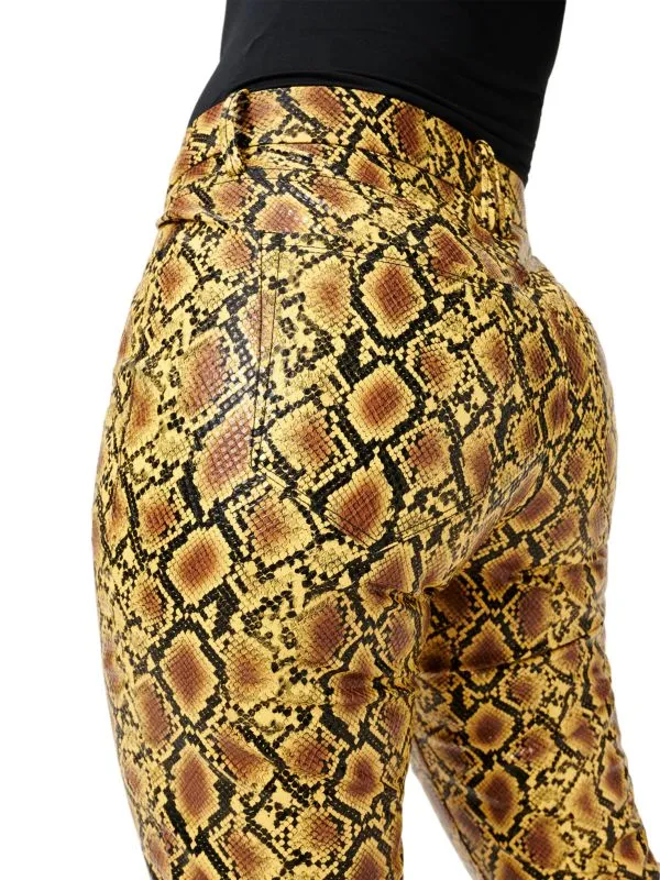 Good 90's icon faux snakeskin trousers GOOD AMERICAN Golden snake